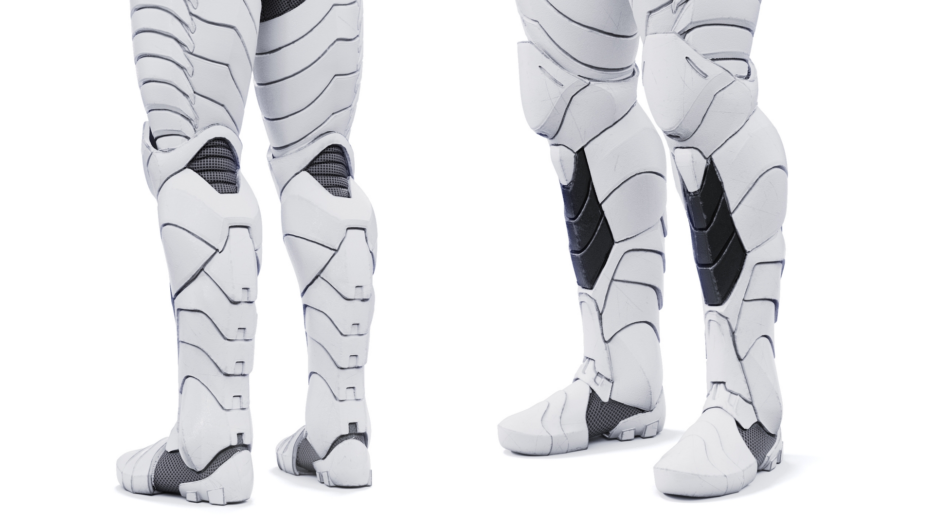 3D Sci-Fi Soldier White Suit Rigged for Cinema 4D