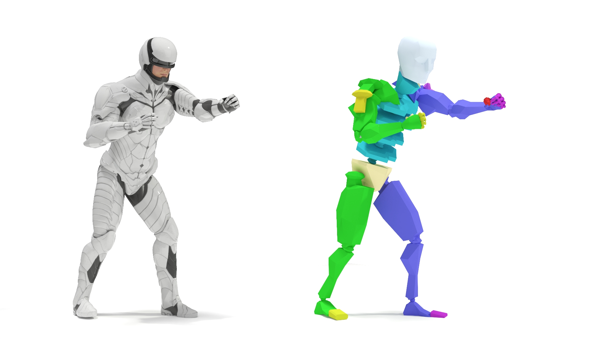 3D Sci-Fi Soldier White Suit Rigged for Cinema 4D