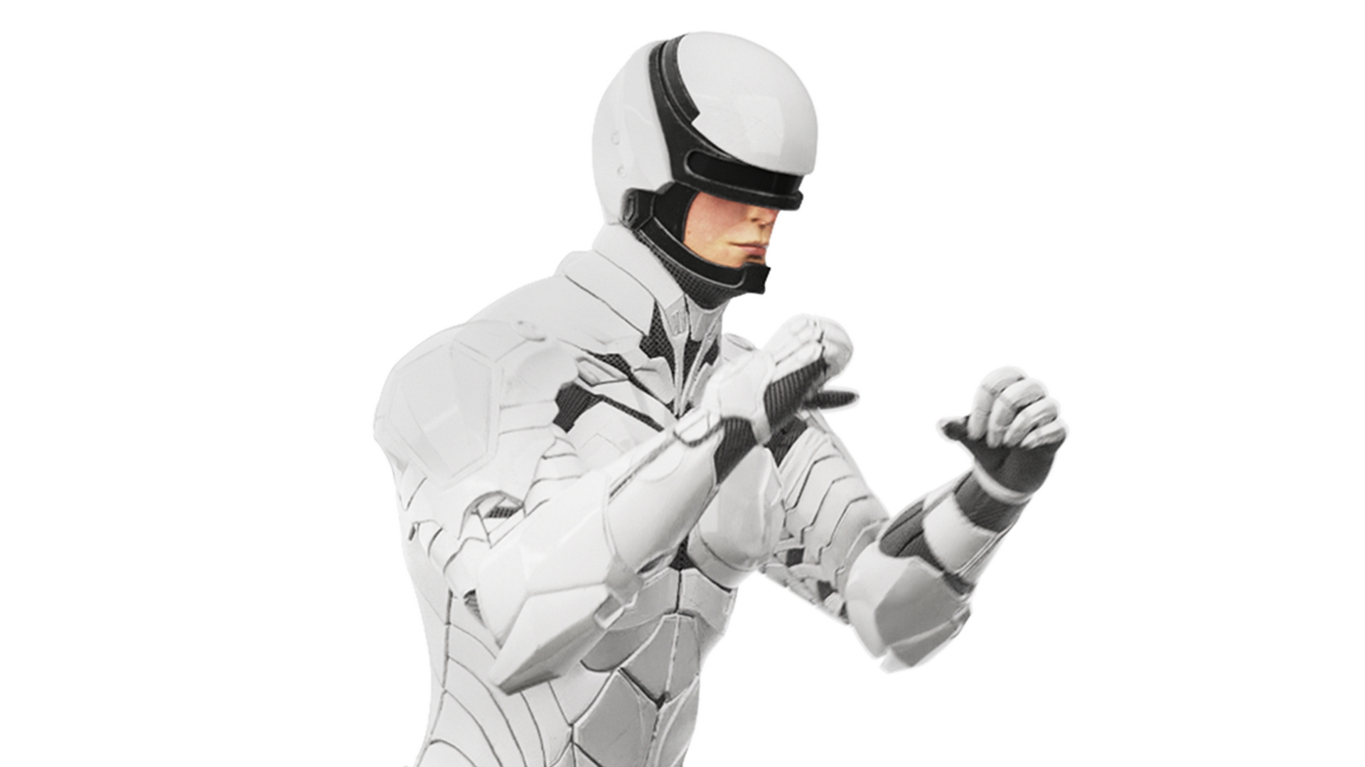 3D Sci-Fi Soldier White Suit Rigged for Cinema 4D