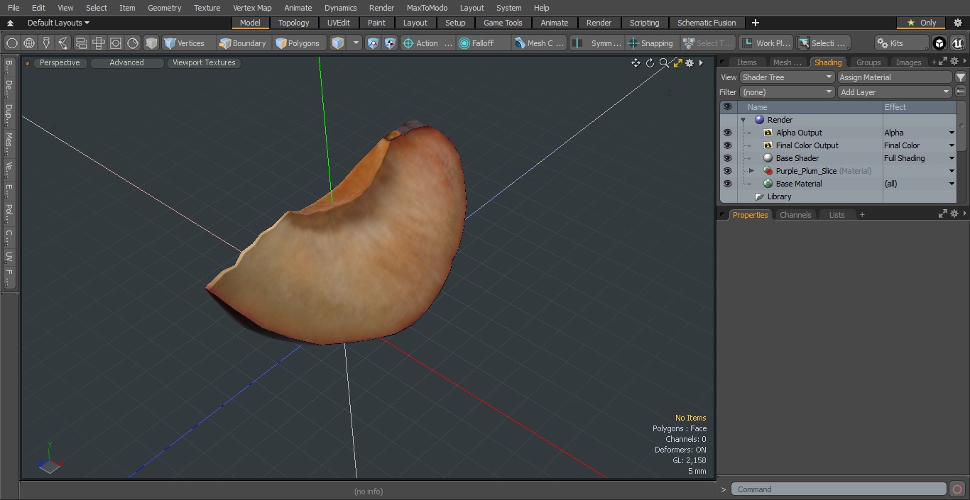 Purple Plum Slice 3D