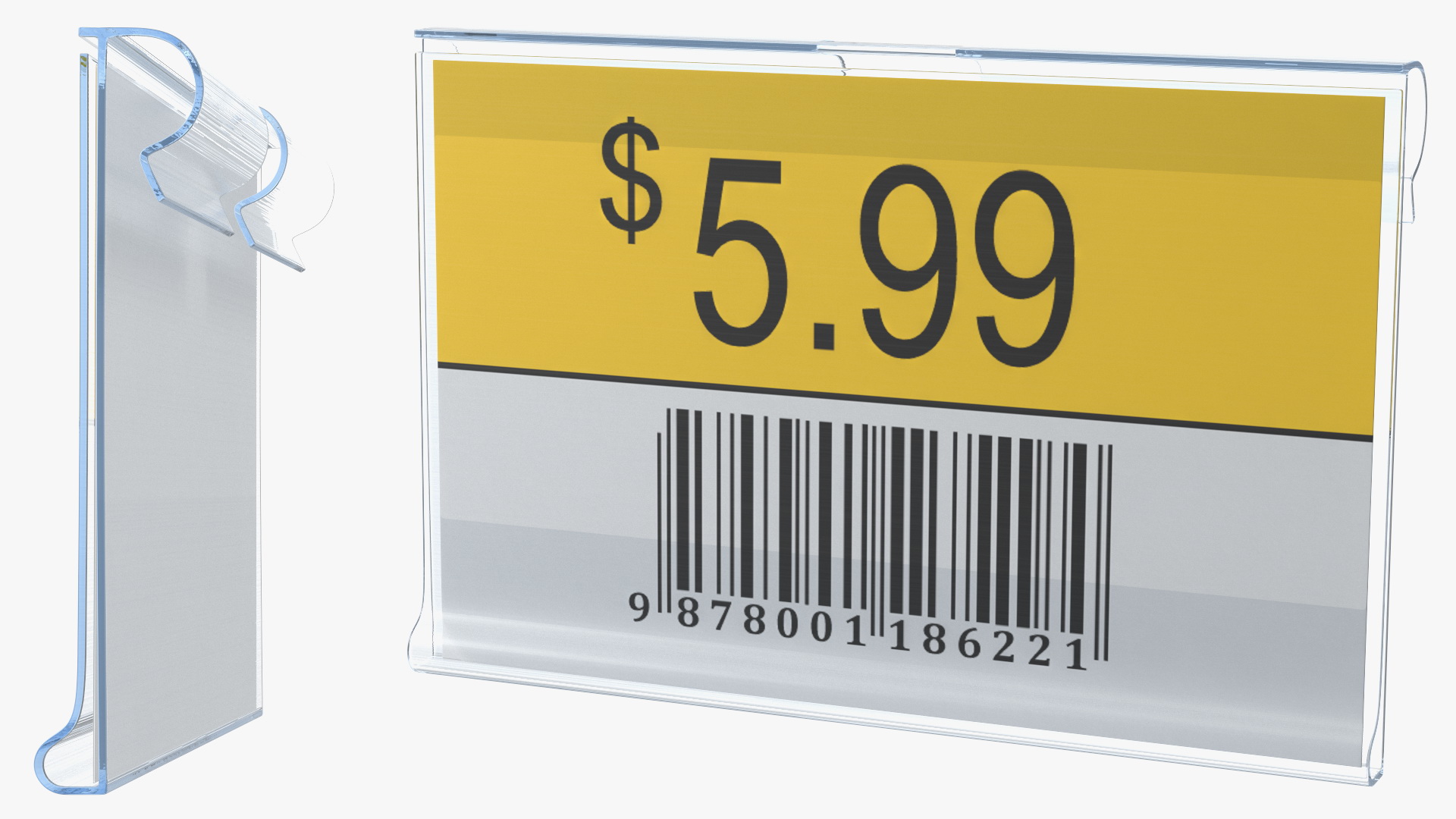 3D Plastic Label Holder with Barcode model