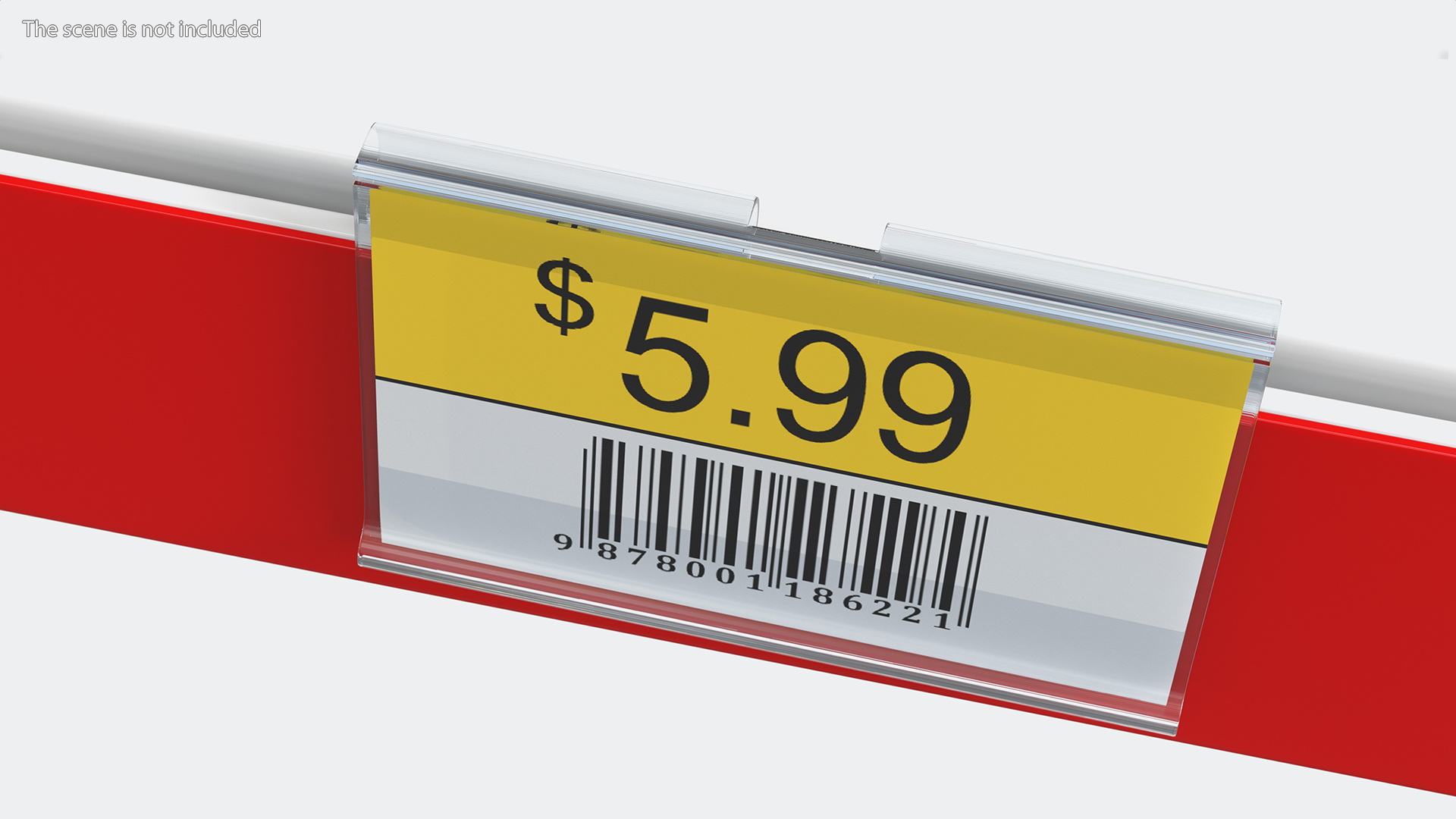3D Plastic Label Holder with Barcode model