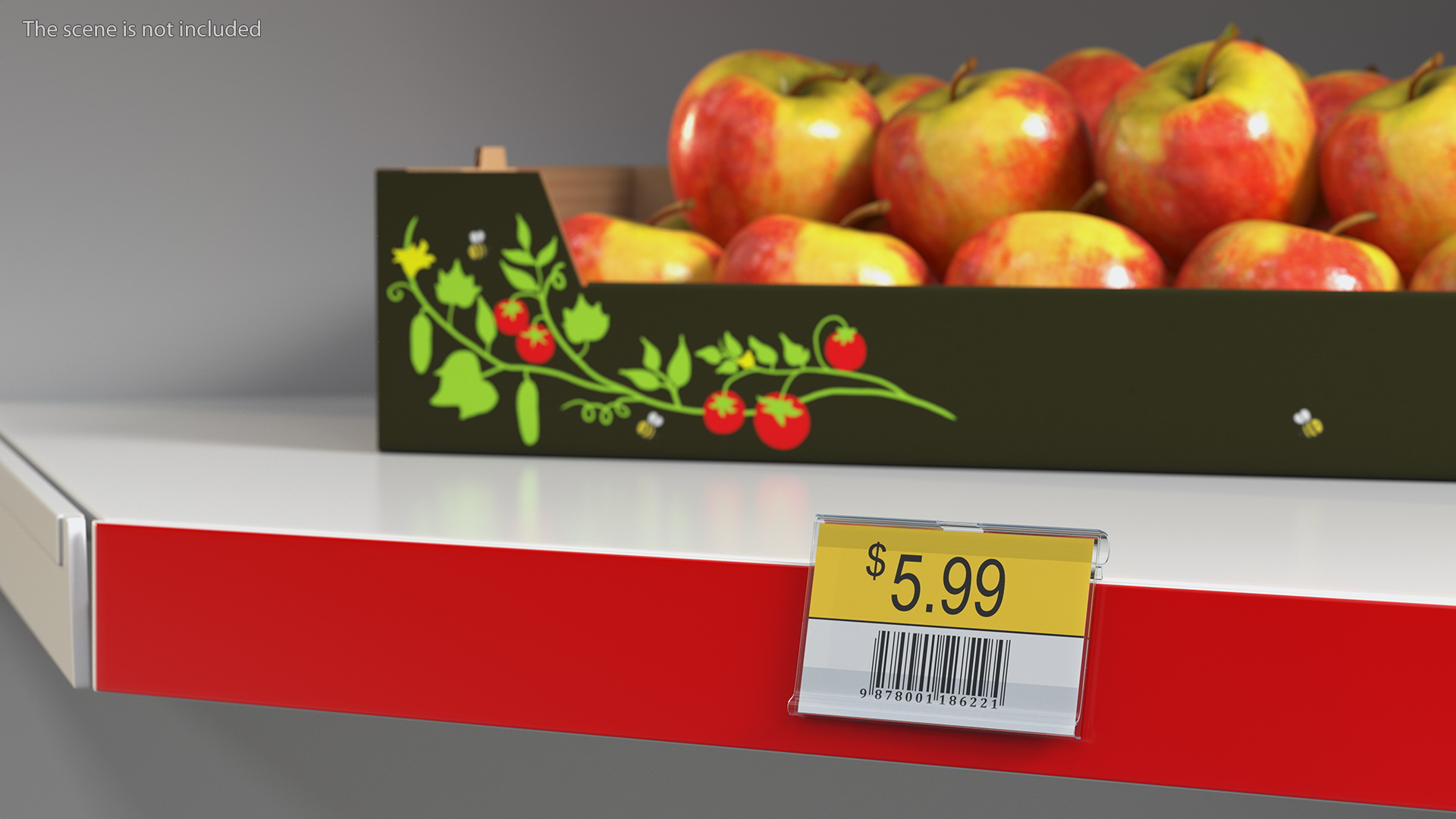 3D Plastic Label Holder with Barcode model