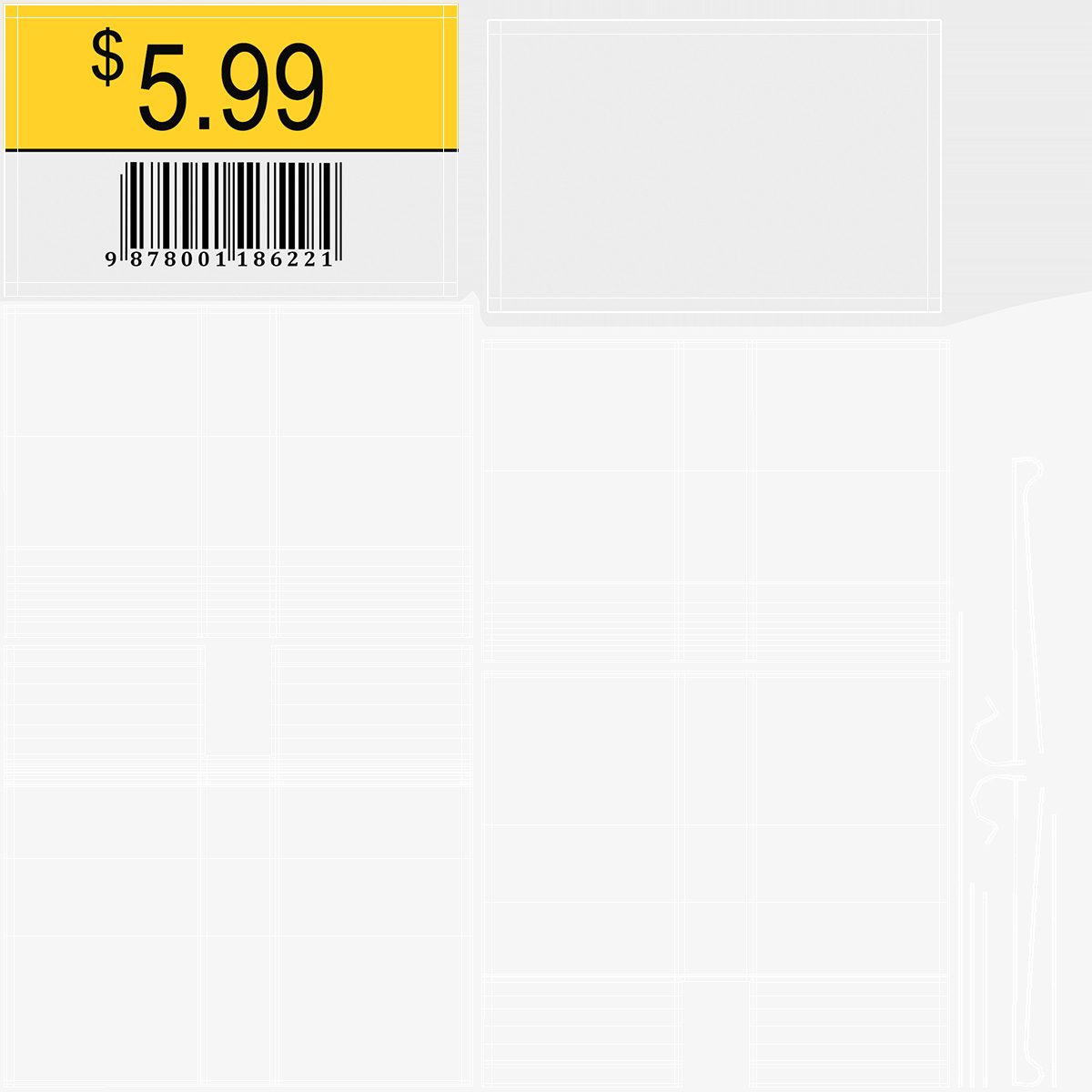 3D Plastic Label Holder with Barcode model
