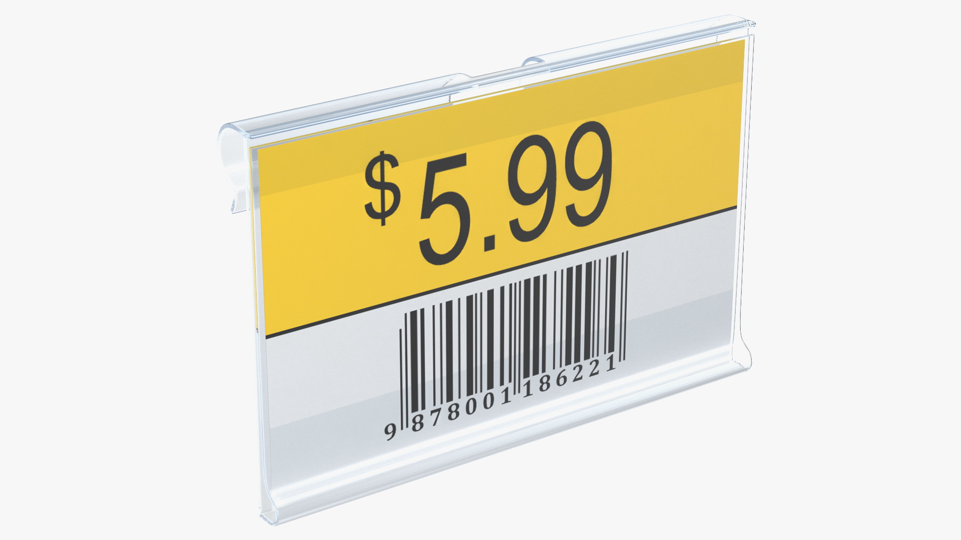 3D Plastic Label Holder with Barcode model
