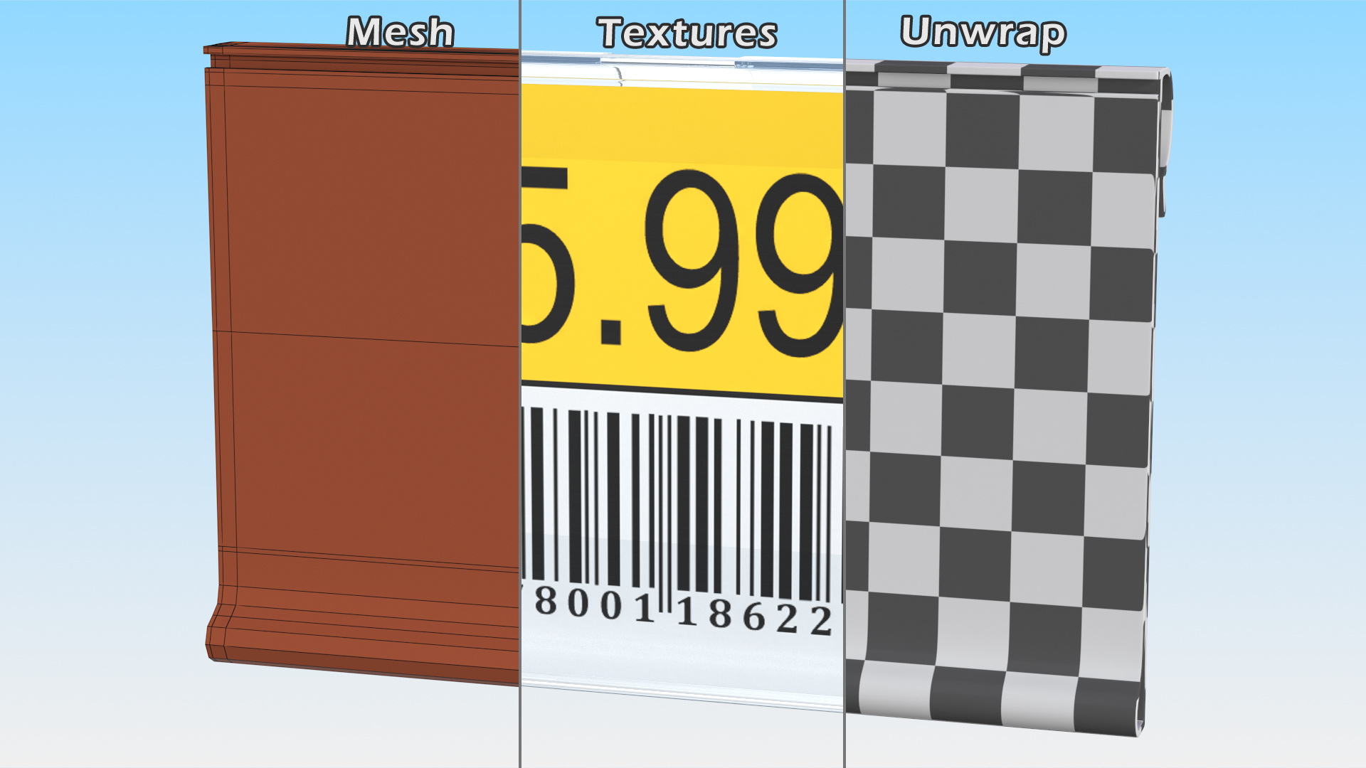 3D Plastic Label Holder with Barcode model