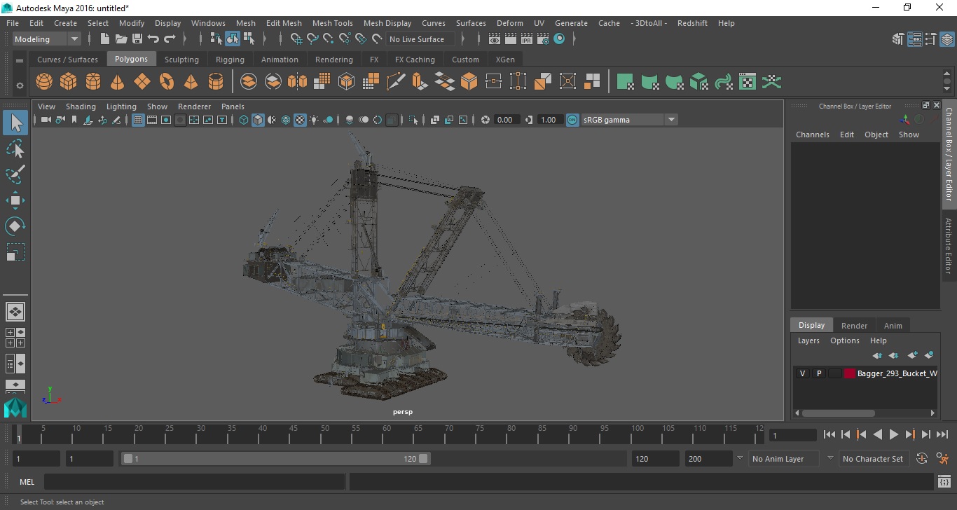 3D Bagger 293 Bucket Wheel Excavator model