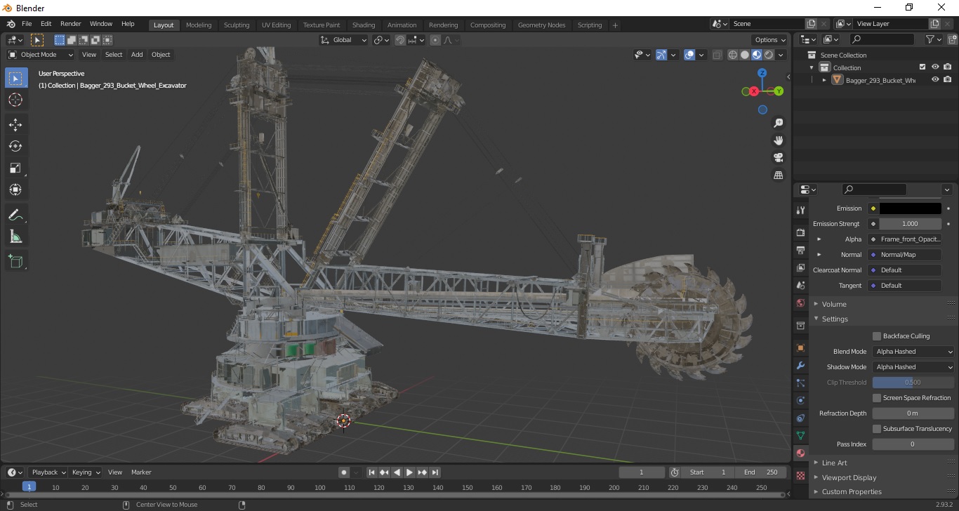 3D Bagger 293 Bucket Wheel Excavator model