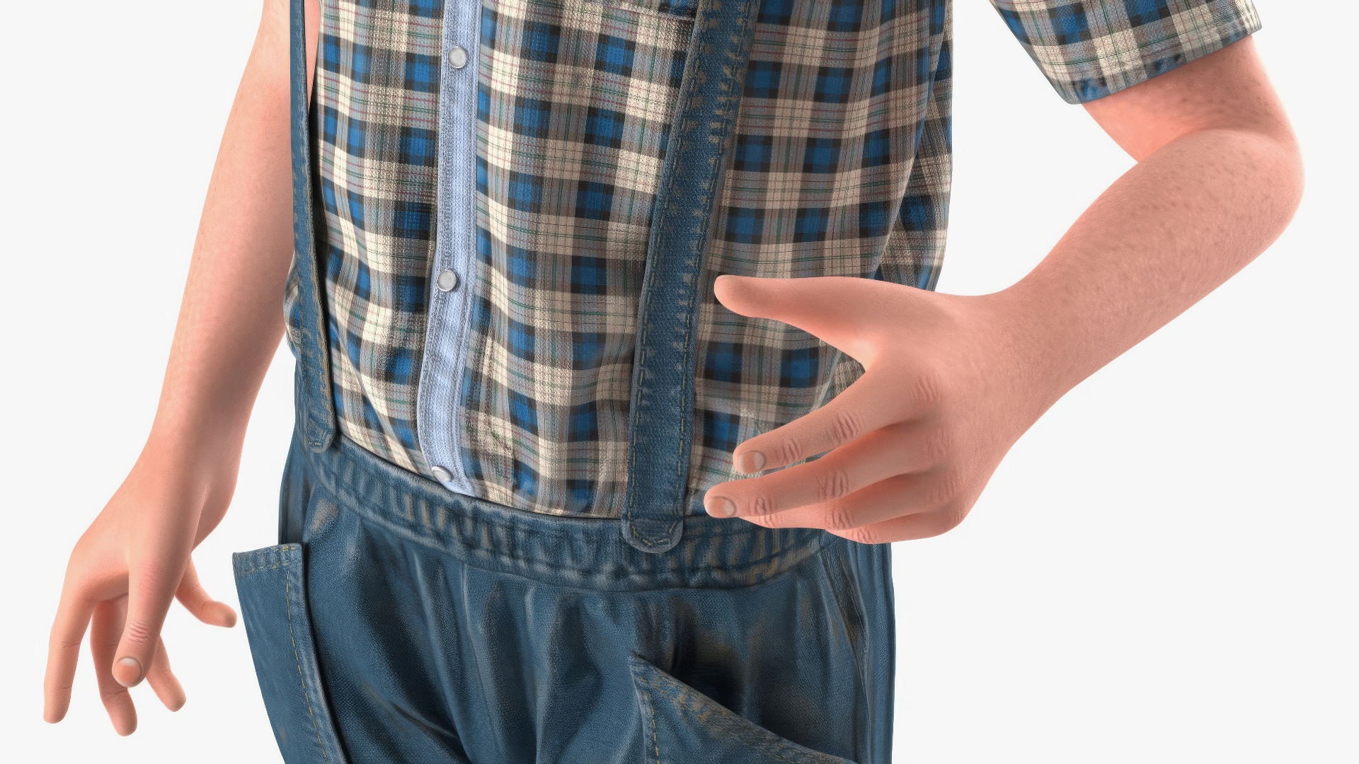 3D Realistic Vintage Boy in Trump Hat Fur model