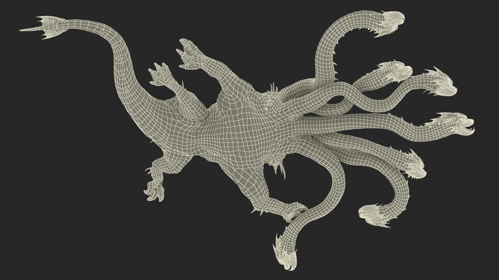 3D Hydra of Lerna Defeated Pose model