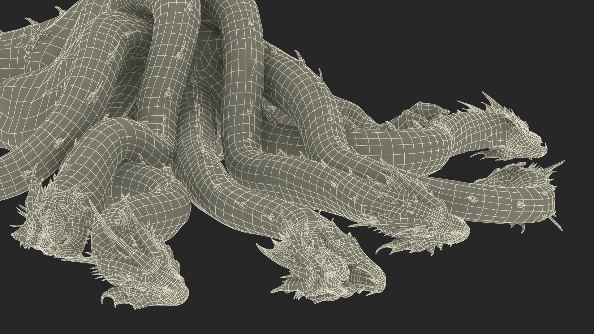 3D Hydra of Lerna Defeated Pose model
