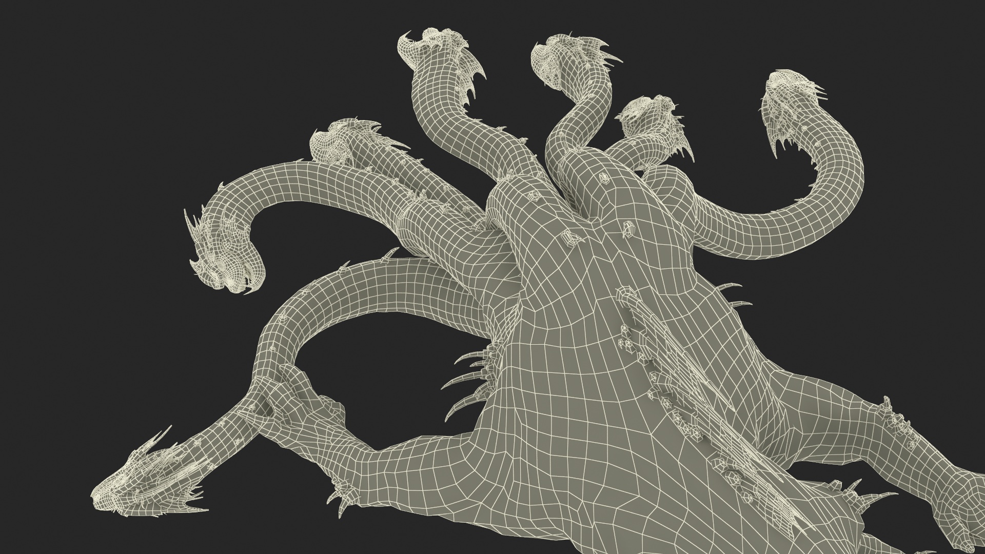 3D Hydra of Lerna Defeated Pose model