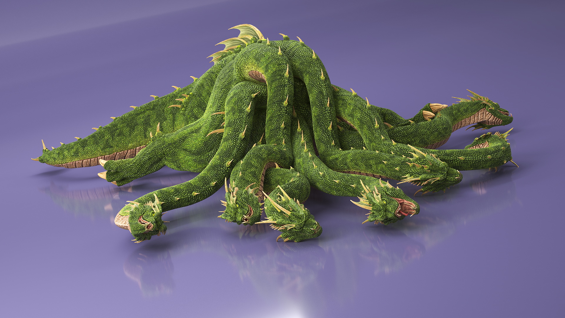 3D Hydra of Lerna Defeated Pose model