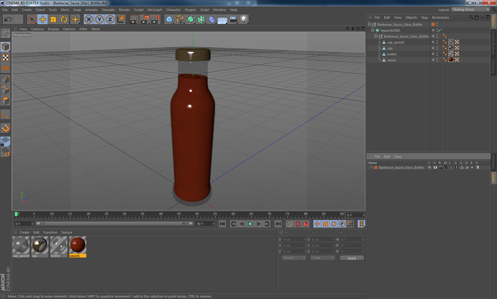 Barbecue Sauce Glass Bottle 3D