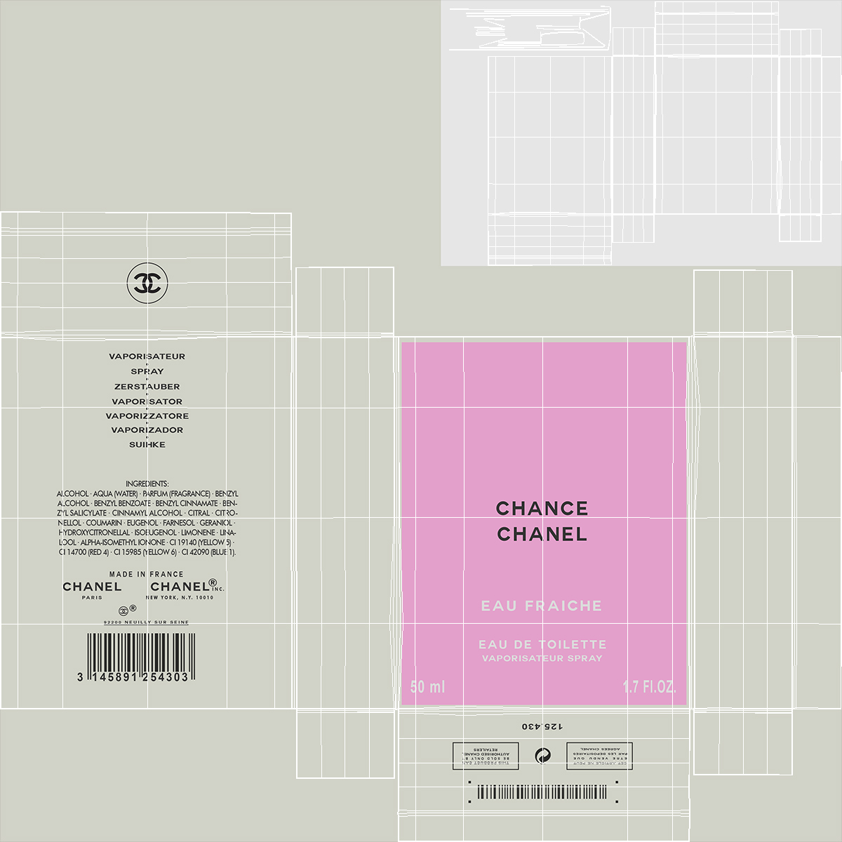 3D Parfum Chanel Chance Eau Parfum Vaporisateur with Box model