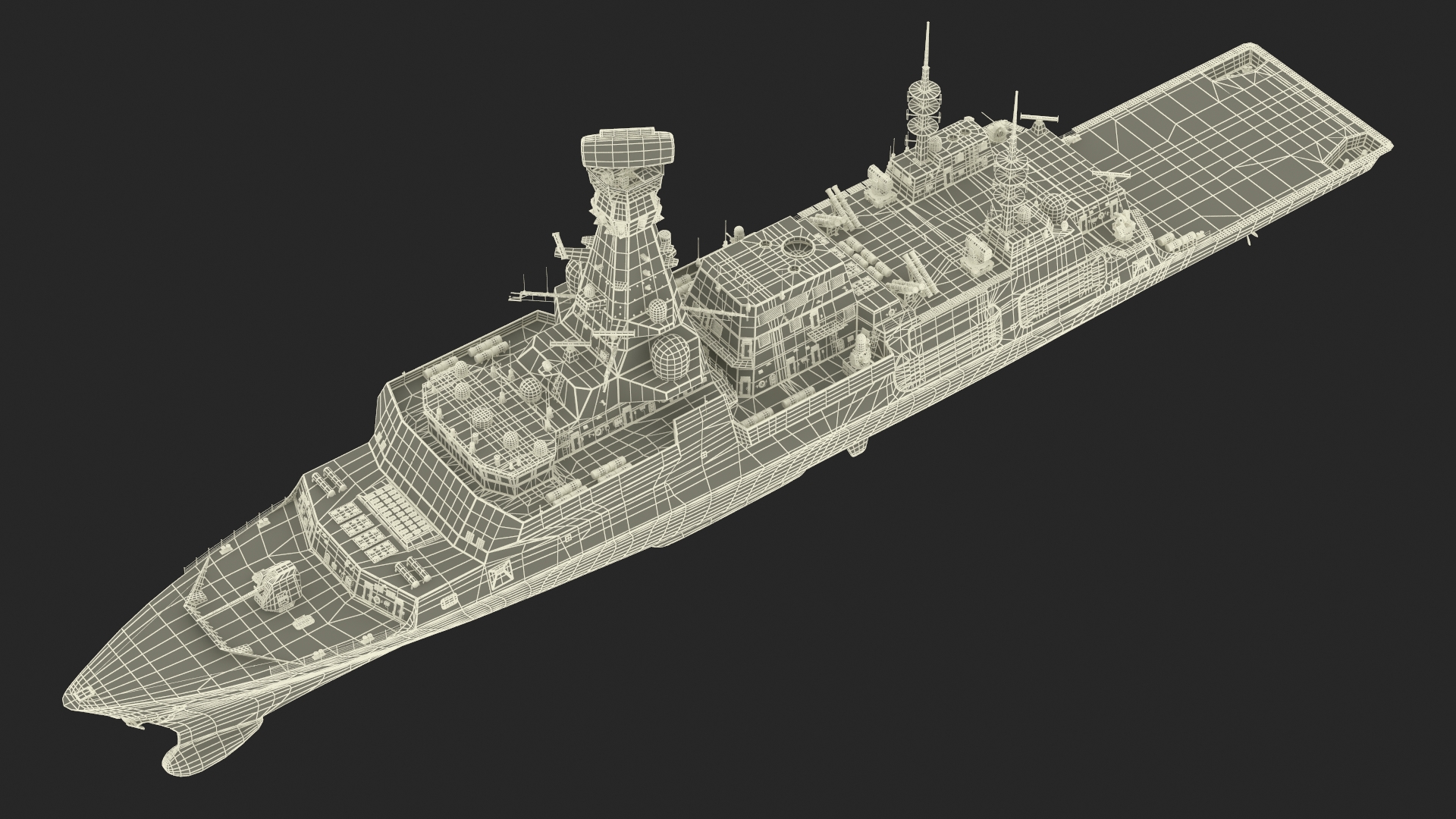 Type 26 Global Combat Ship Rigged for Cinema 4D 3D