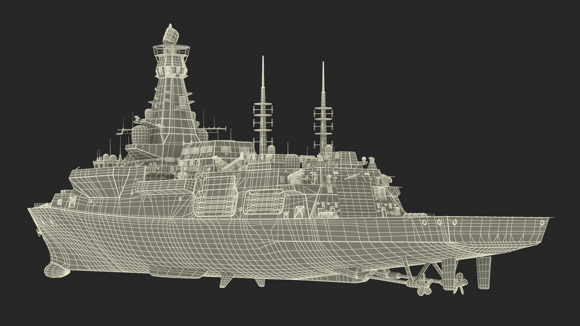 Type 26 Global Combat Ship Rigged for Cinema 4D 3D