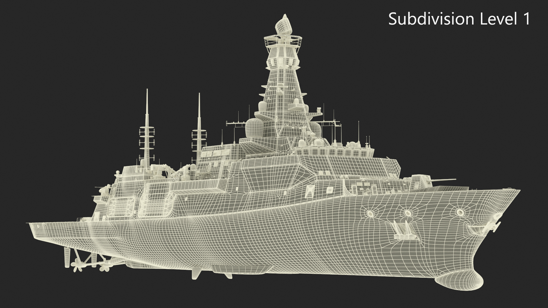 Type 26 Global Combat Ship Rigged for Cinema 4D 3D