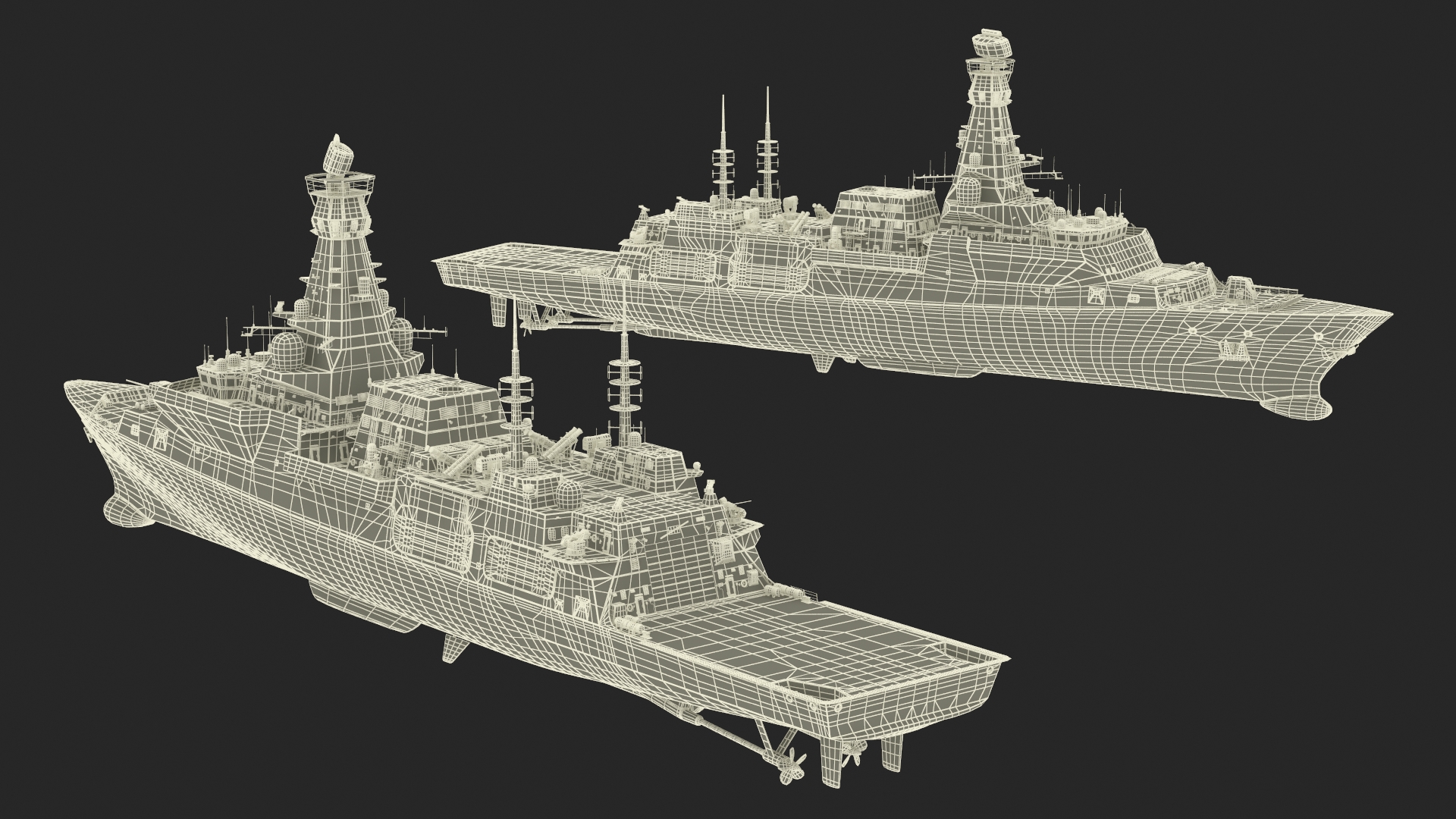 Type 26 Global Combat Ship Rigged for Cinema 4D 3D