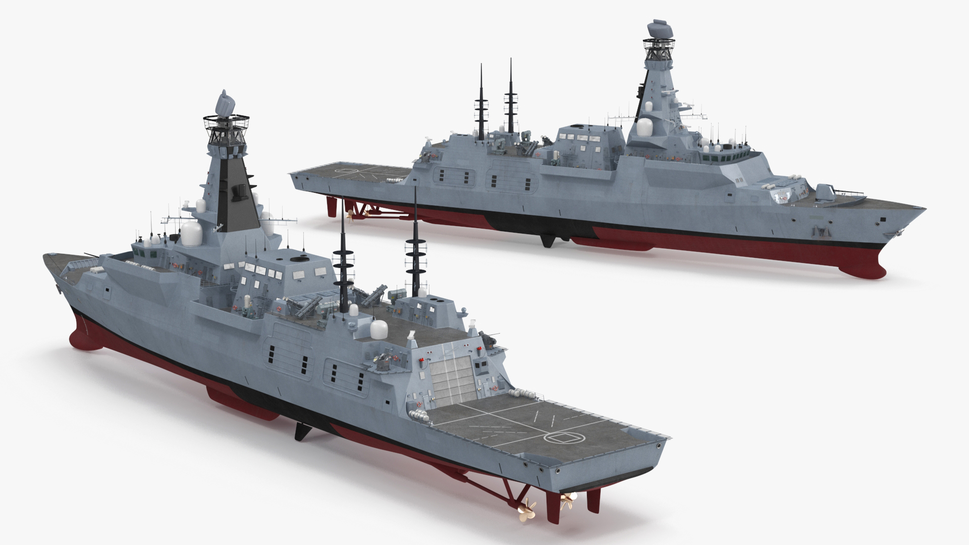 Type 26 Global Combat Ship Rigged for Cinema 4D 3D