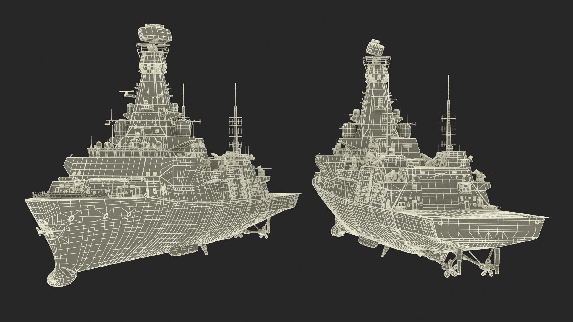 Type 26 Global Combat Ship Rigged for Cinema 4D 3D