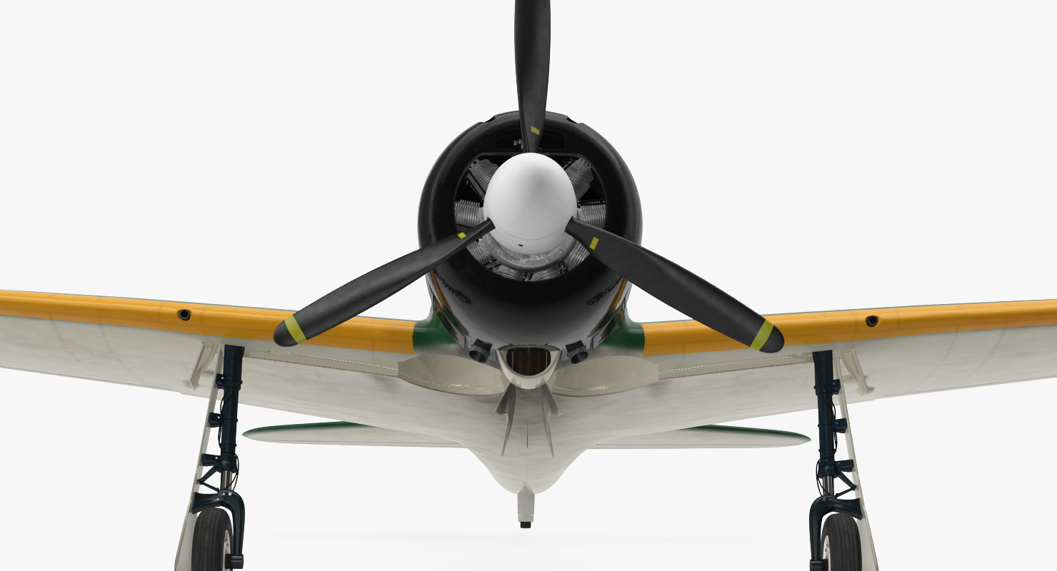 Fighter Aircraft A6M Zero Japanese Navy WWII 3D model