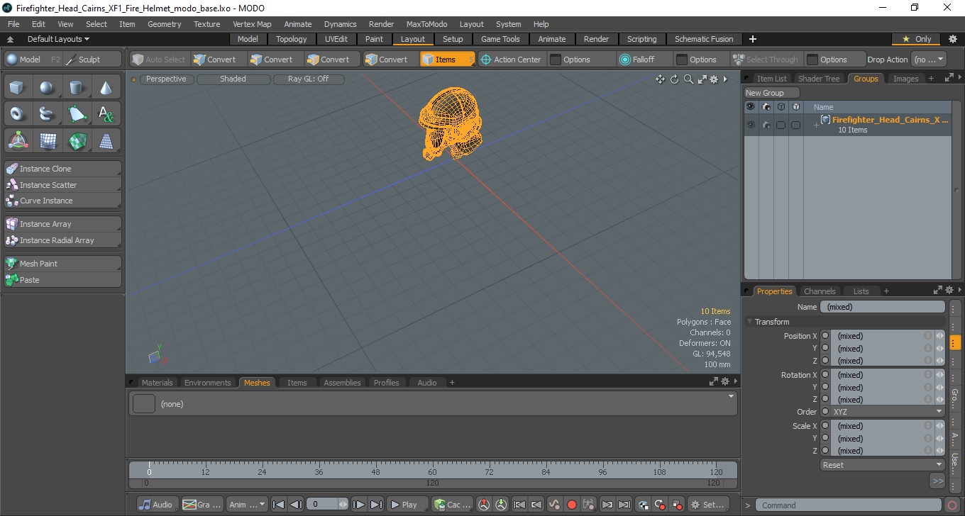 Firefighter Head Cairns XF1 Fire Helmet 3D model