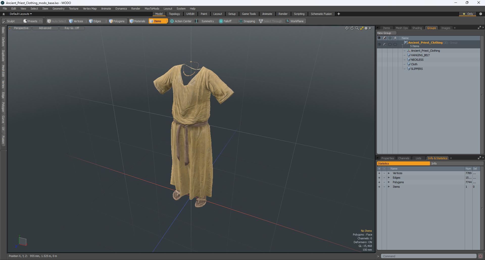 3D Ancient Priest Clothing model