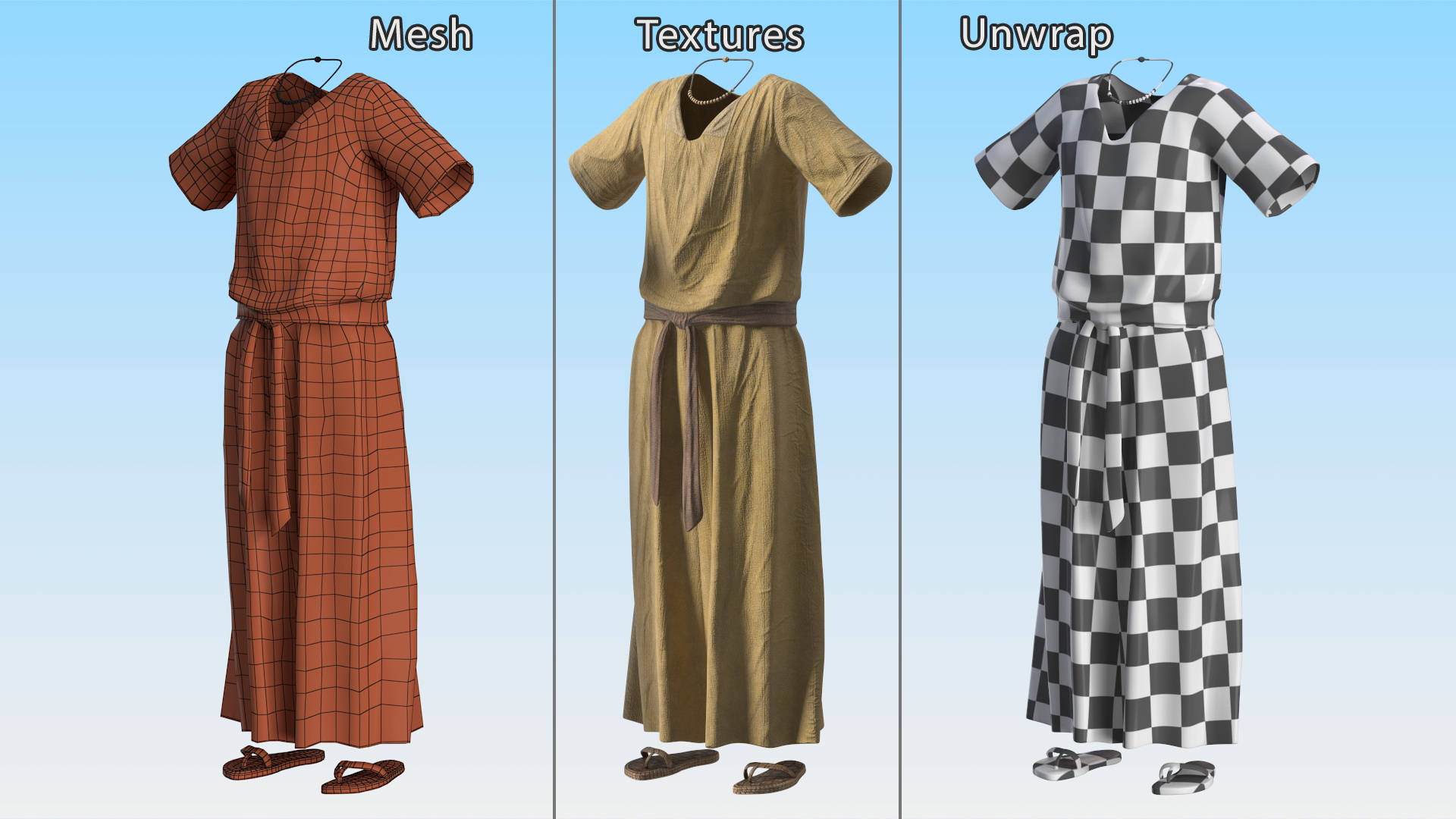 3D Ancient Priest Clothing model