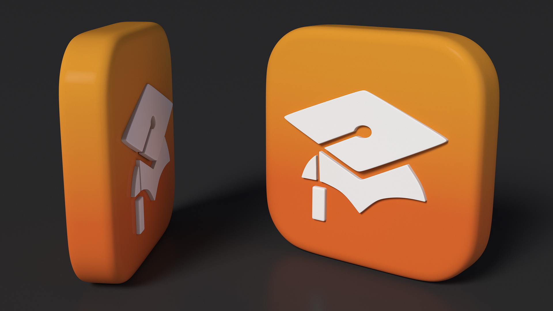 iPhone iOS iTunes U Icon 3D model