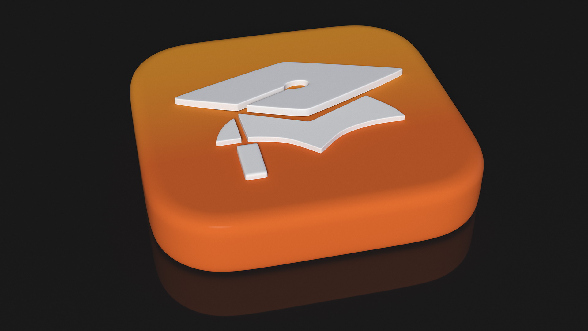 iPhone iOS iTunes U Icon 3D model