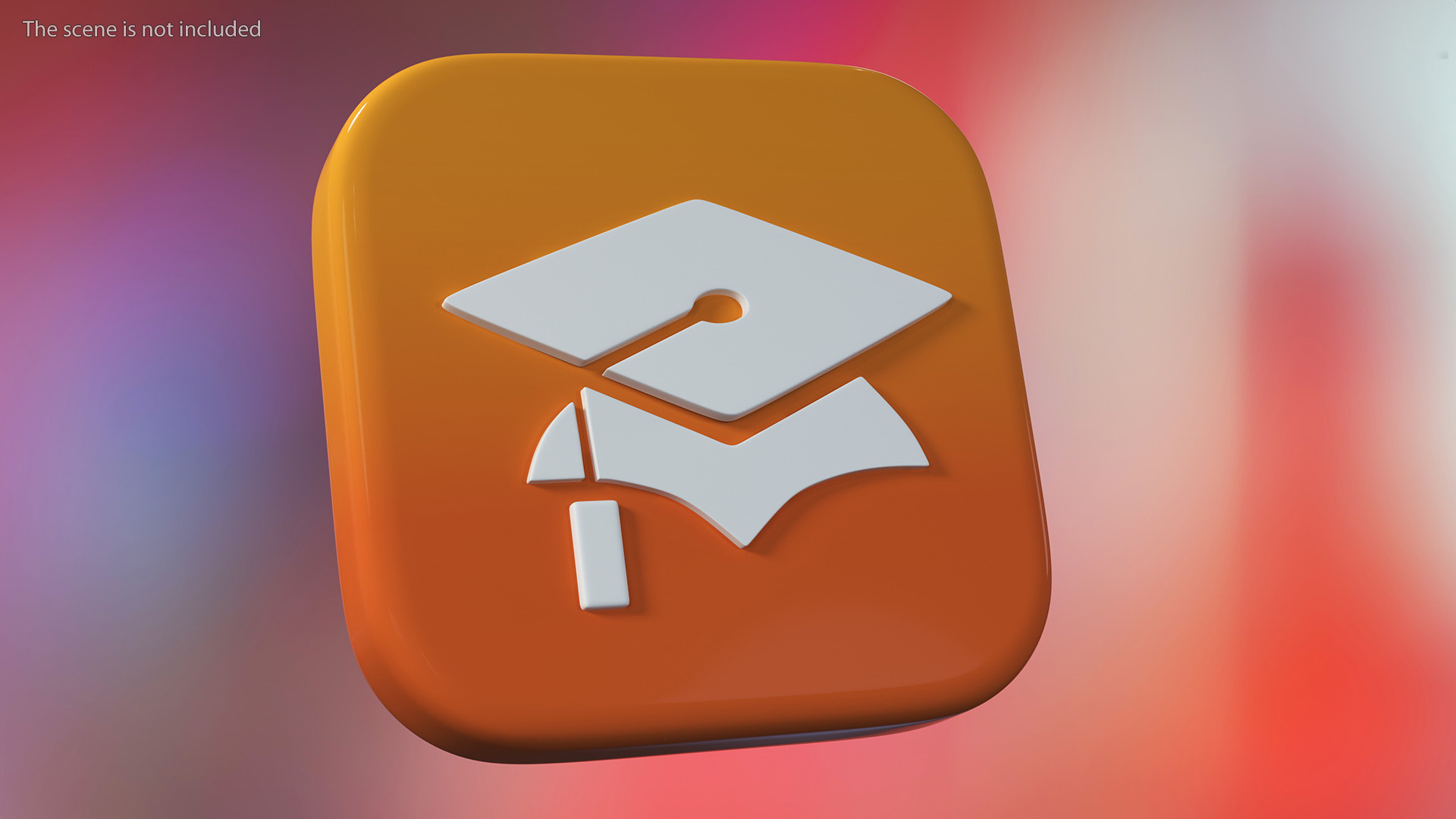 iPhone iOS iTunes U Icon 3D model
