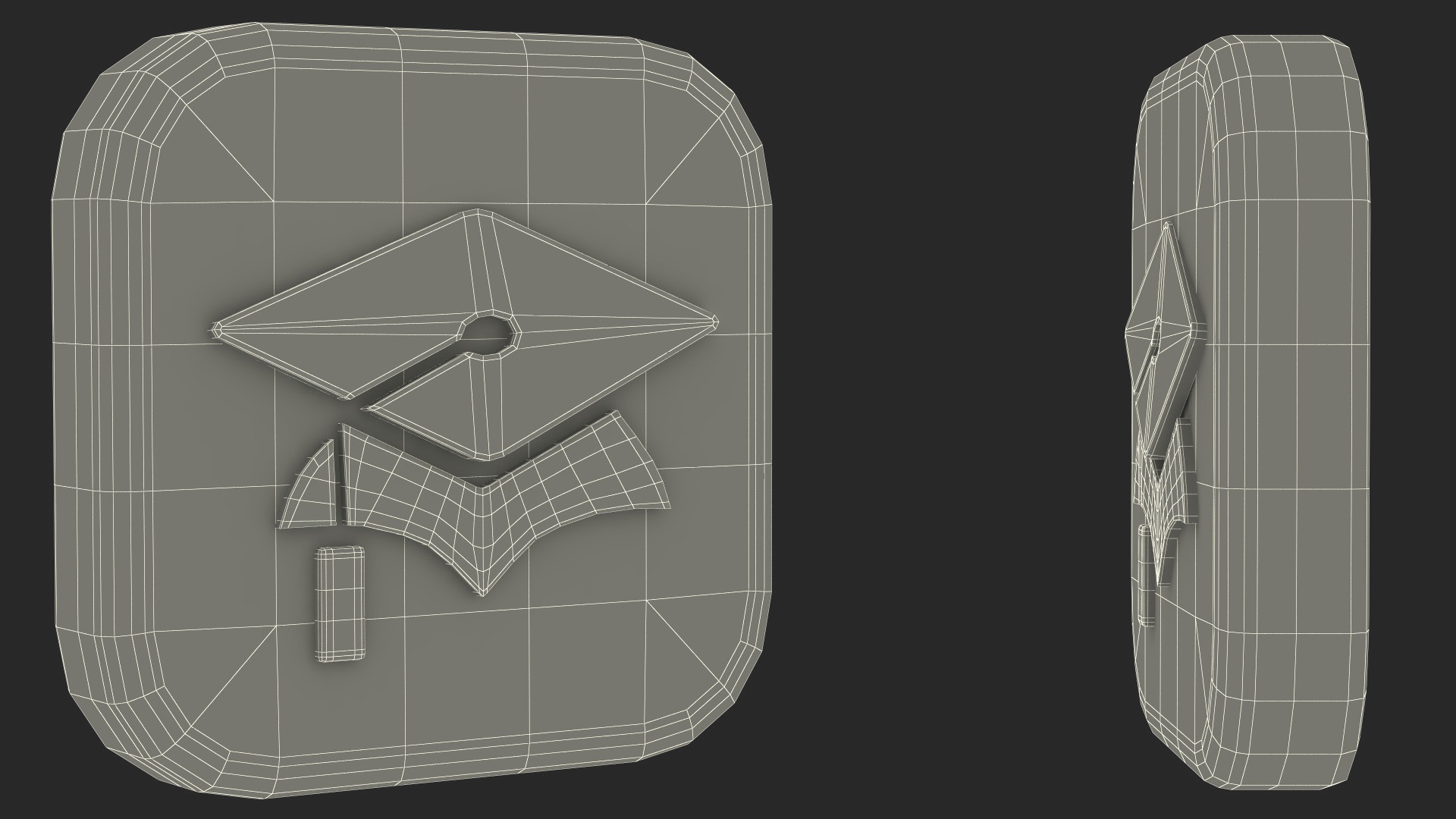 iPhone iOS iTunes U Icon 3D model