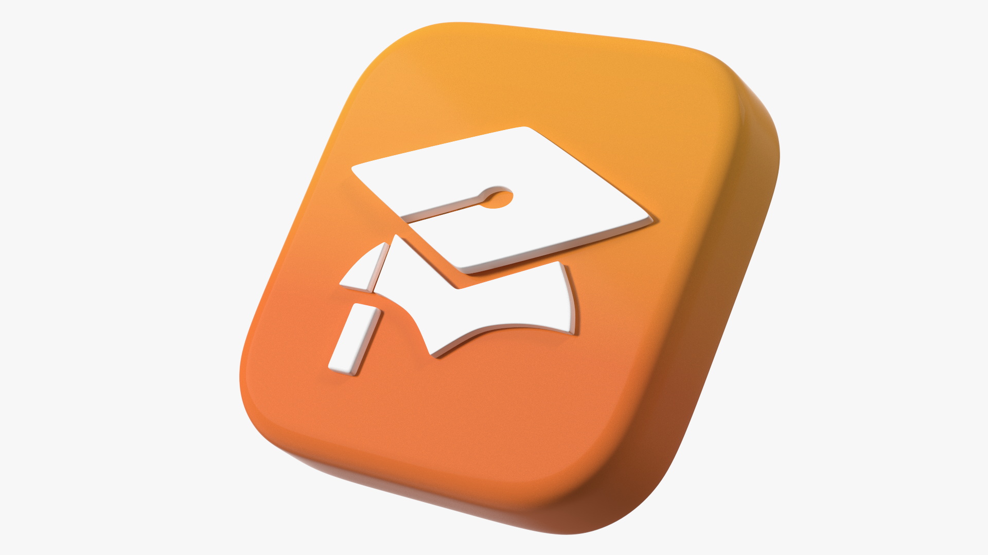 iPhone iOS iTunes U Icon 3D model