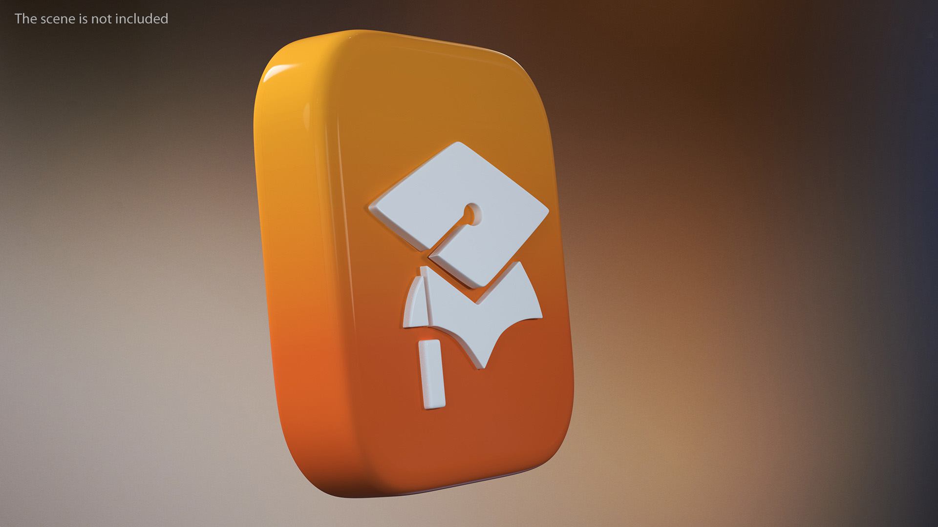 iPhone iOS iTunes U Icon 3D model