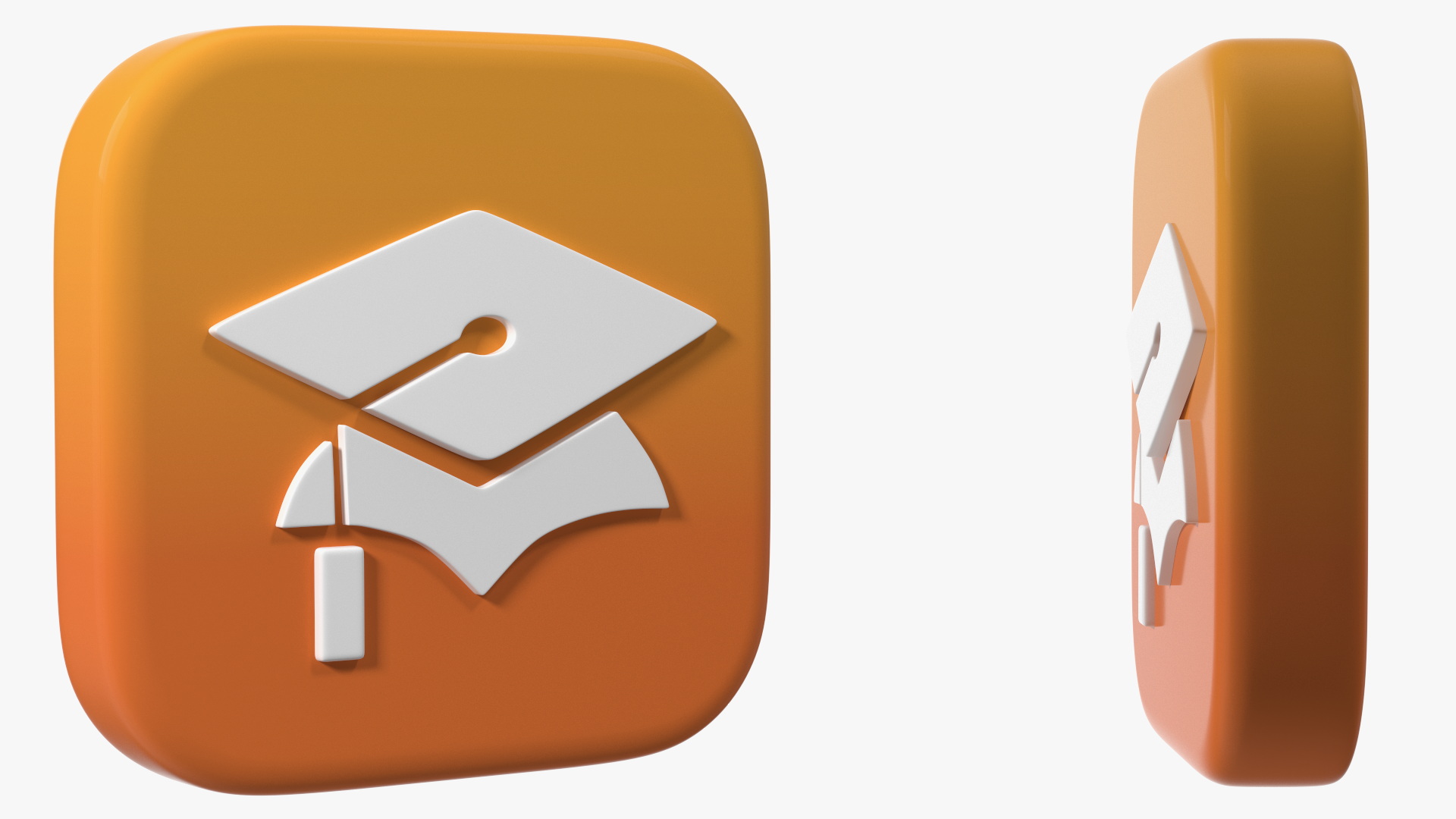 iPhone iOS iTunes U Icon 3D model