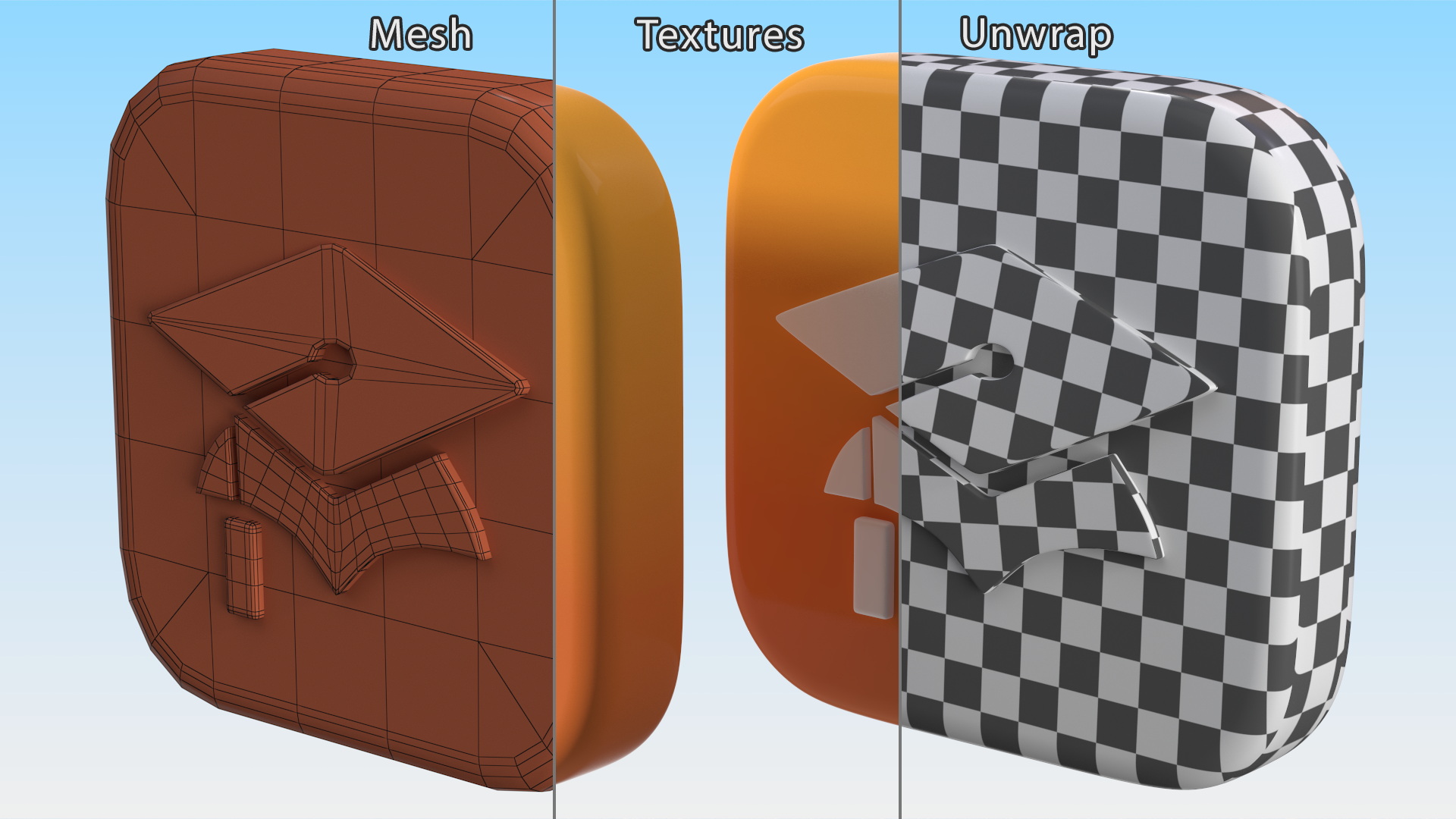 iPhone iOS iTunes U Icon 3D model
