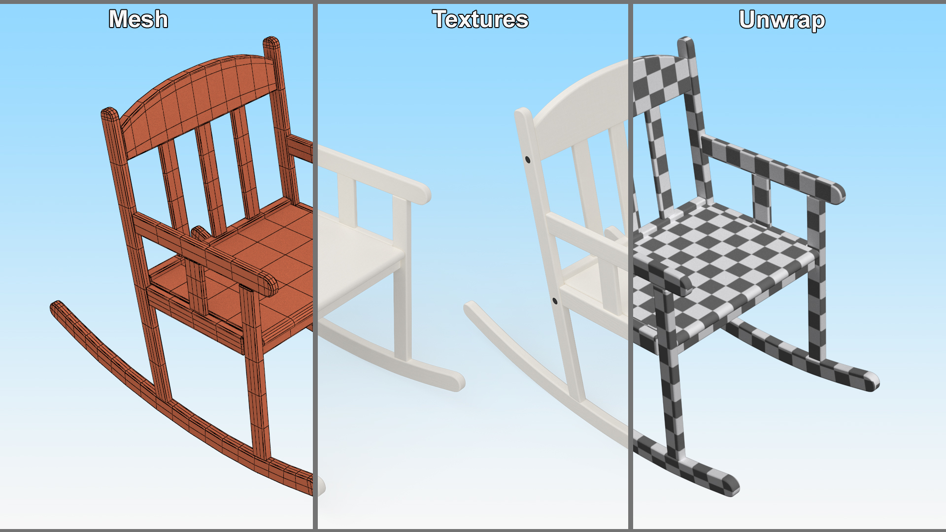 3D model Rocking Chair for Children Room IKEA SUNDVIK White