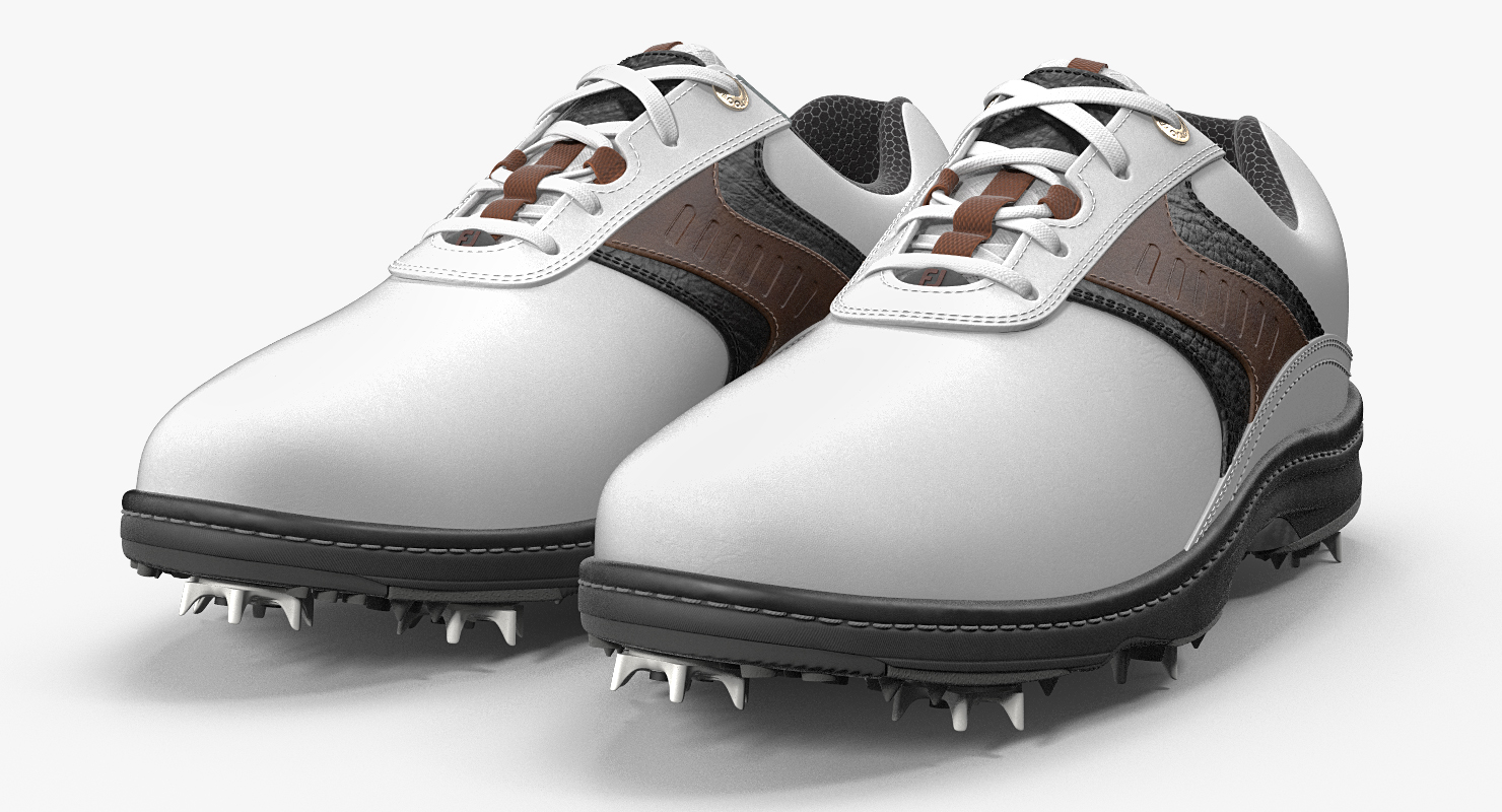 Footjoy Mens Contour White Golf Spikes Shoes 3D model
