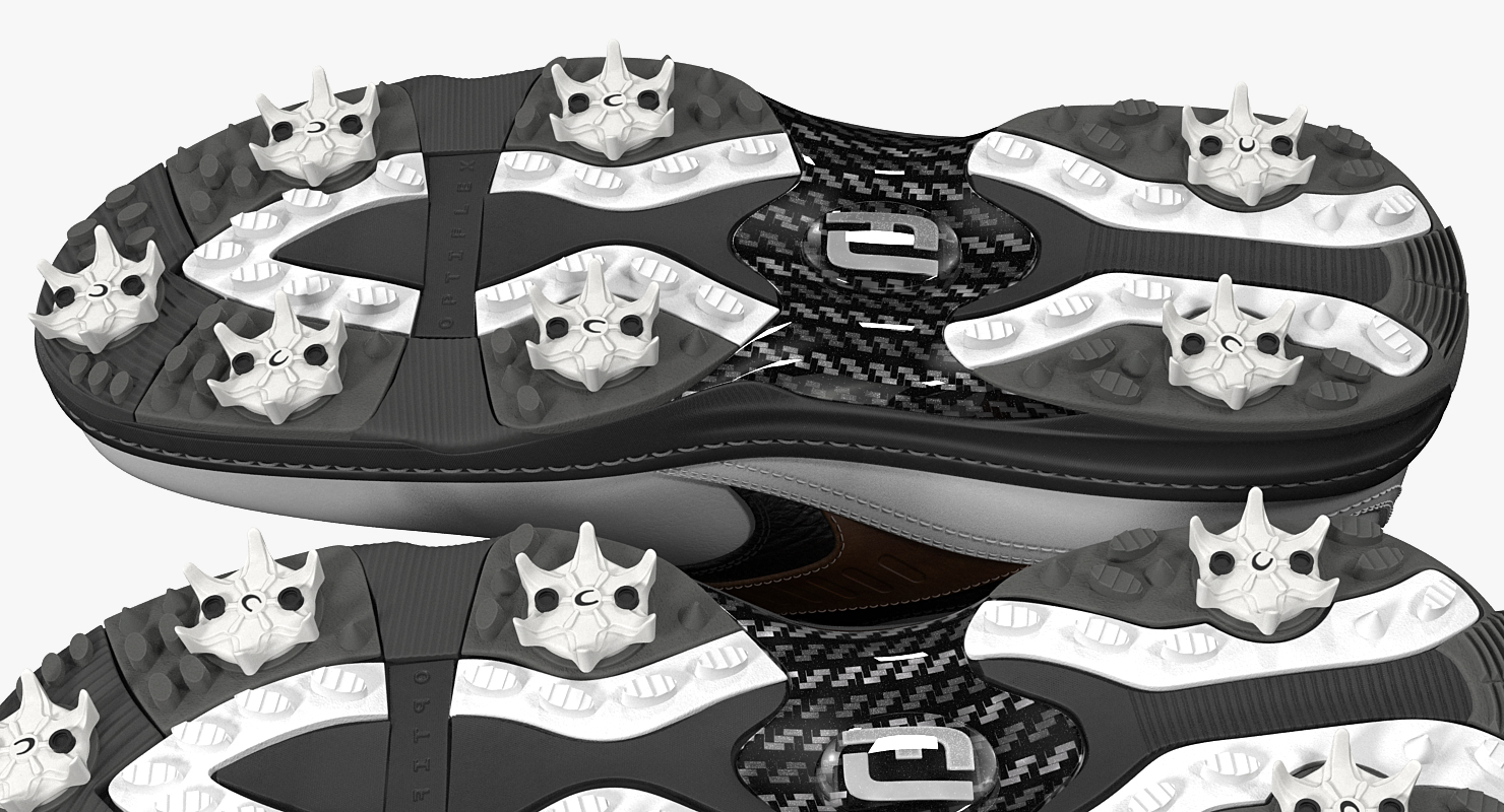 Footjoy Mens Contour White Golf Spikes Shoes 3D model