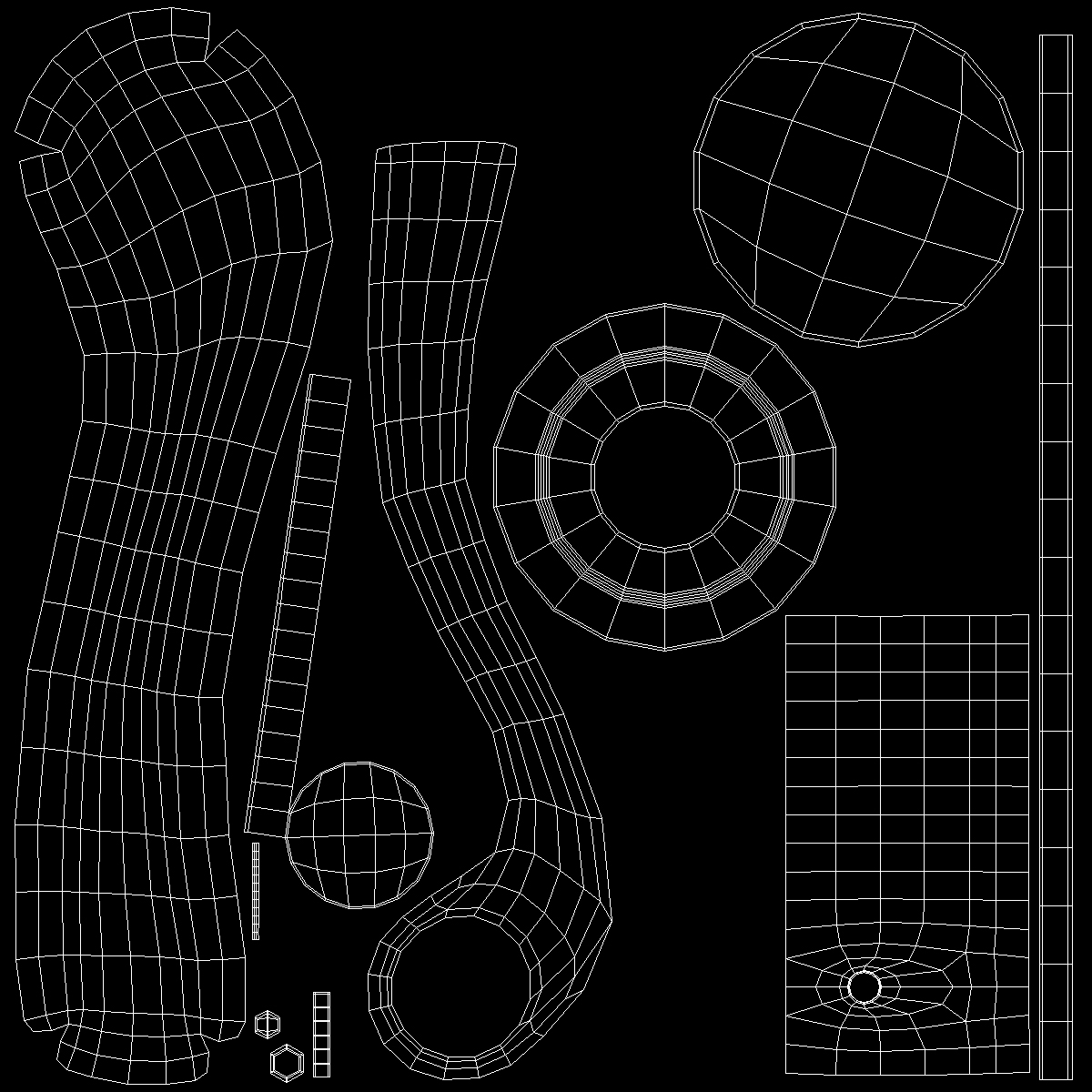Steel Classic Style Door Handles 3D