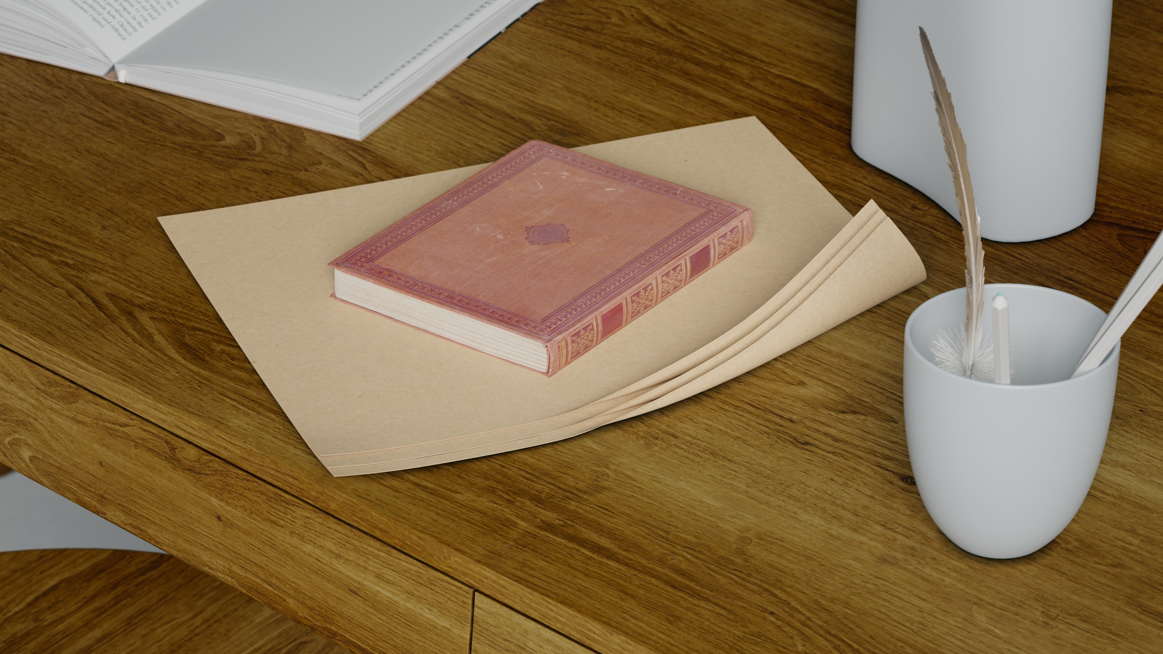 3D Blank Kraft Paper Sheet model