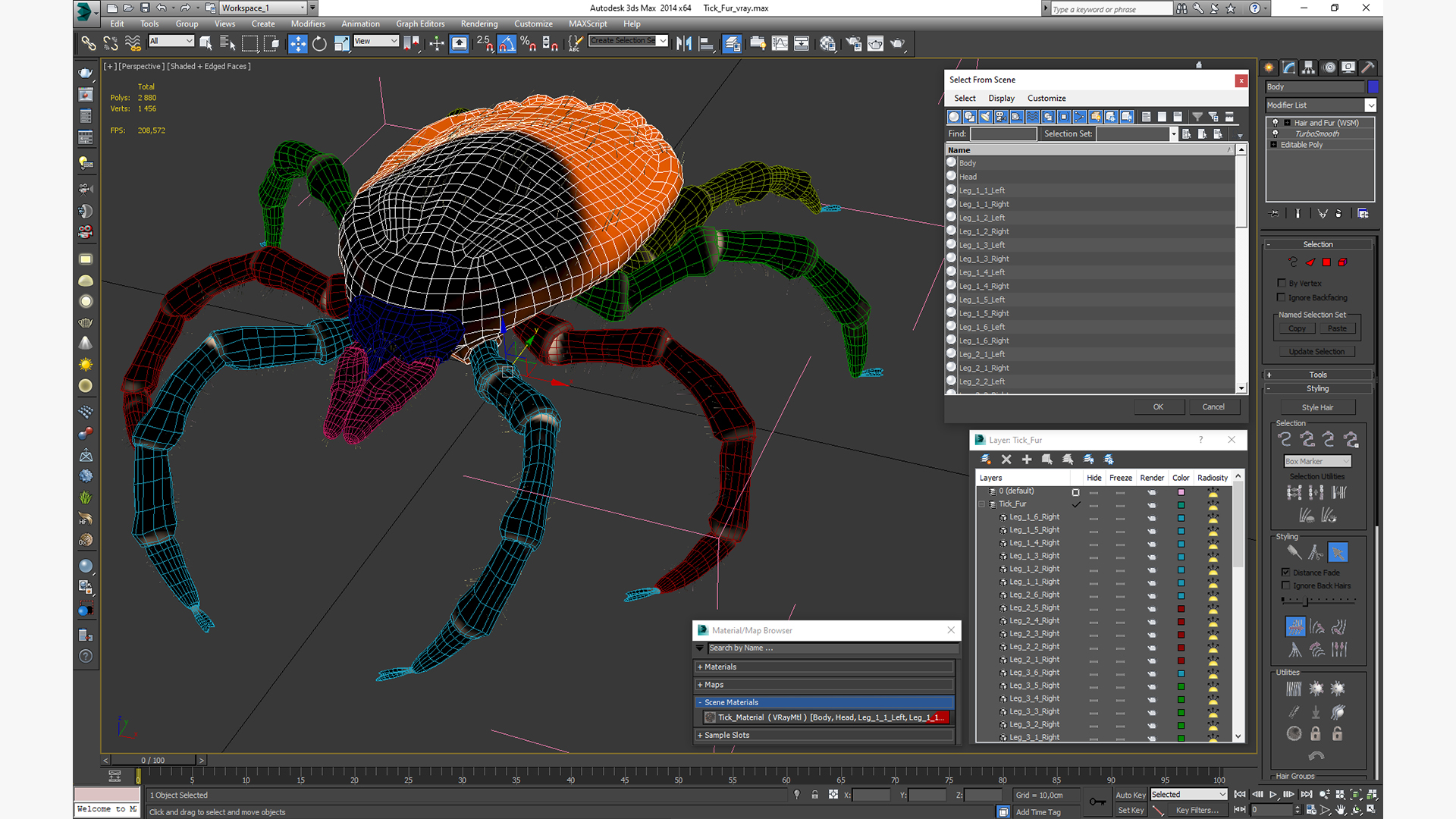 3D model Tick Fur