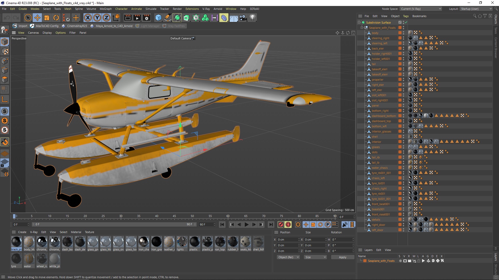 3D model Seaplane with Floats