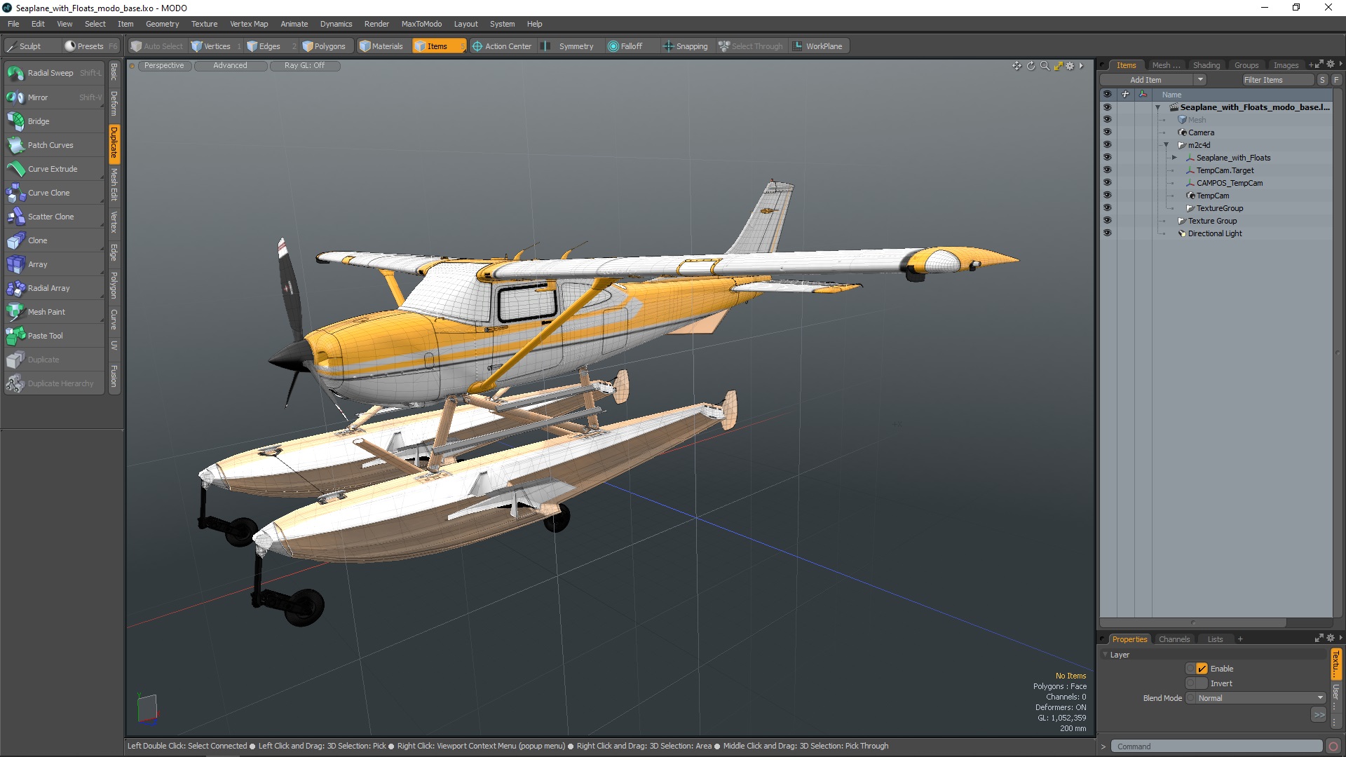 3D model Seaplane with Floats