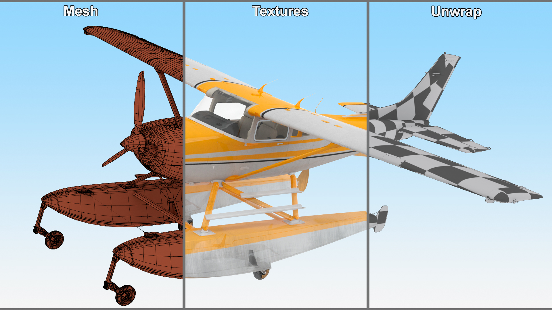 3D model Seaplane with Floats