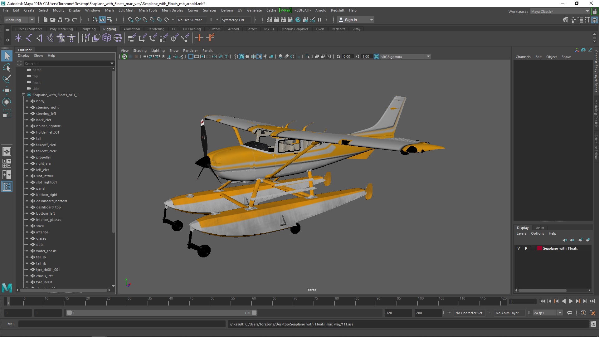 3D model Seaplane with Floats