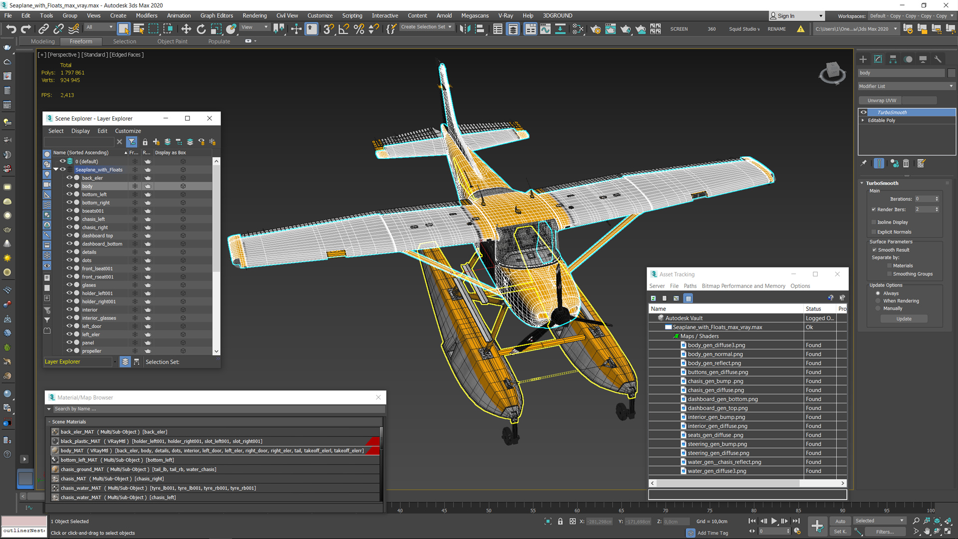 3D model Seaplane with Floats
