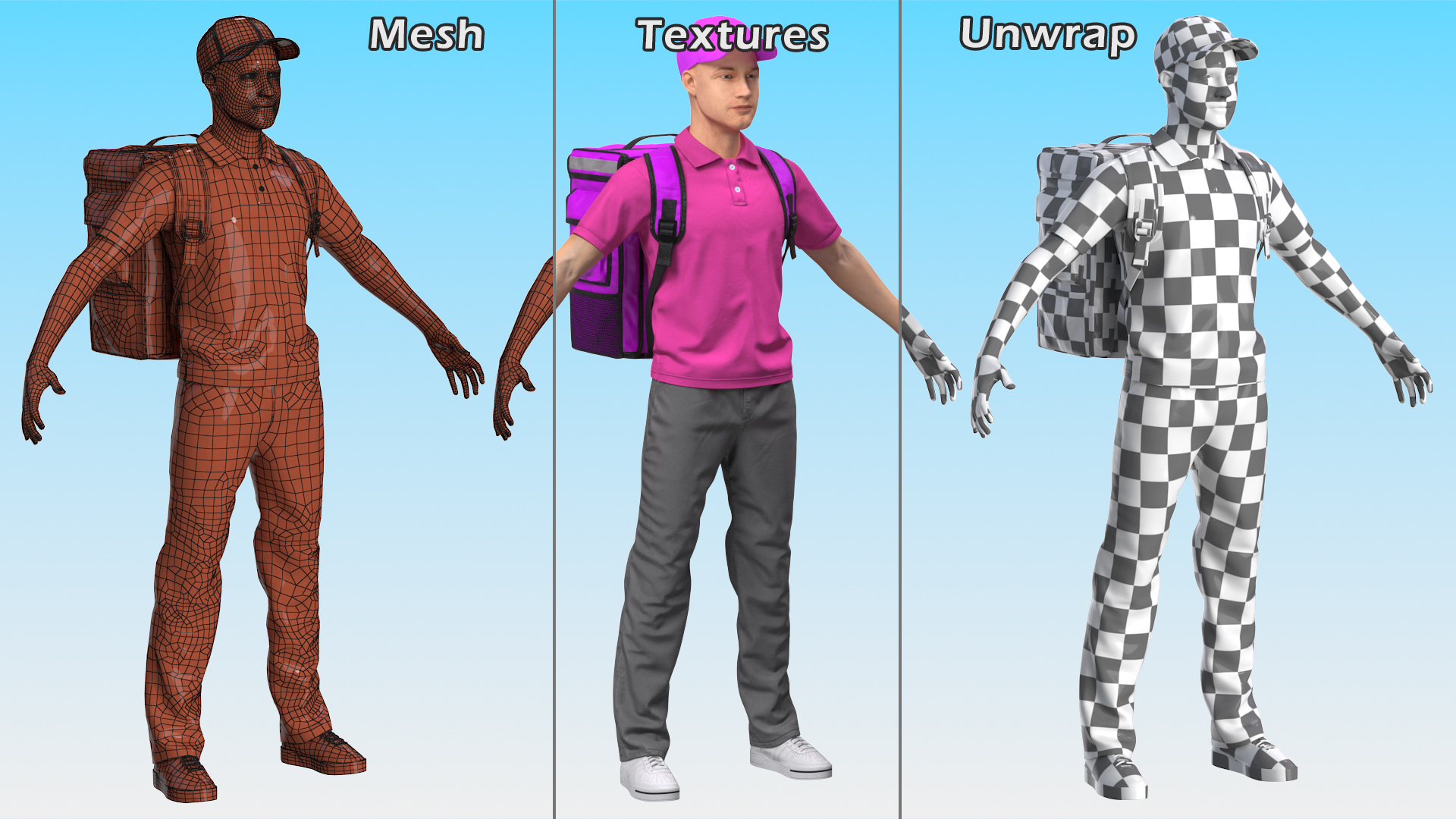 Food Delivery Man Rigged 3D model