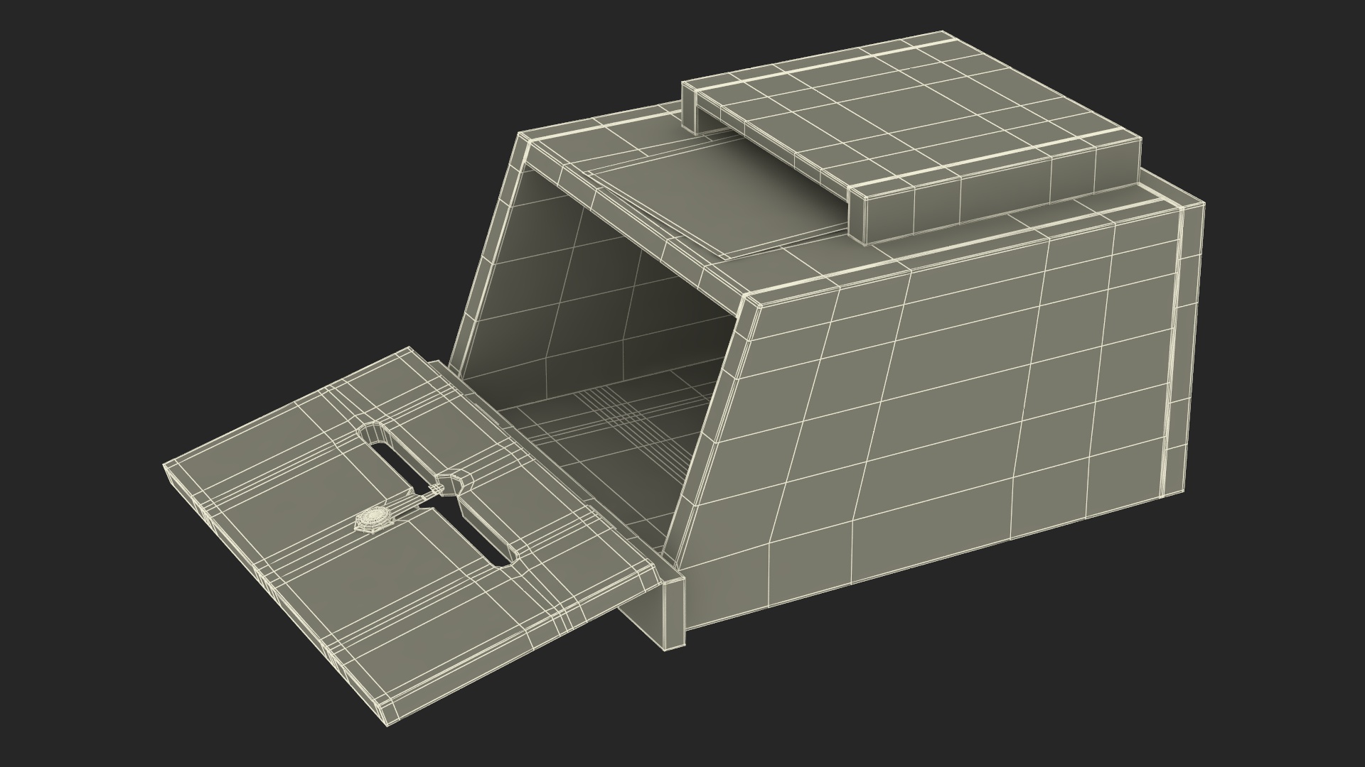 3D model Natural Pinewood Ballot Comment Box with Card